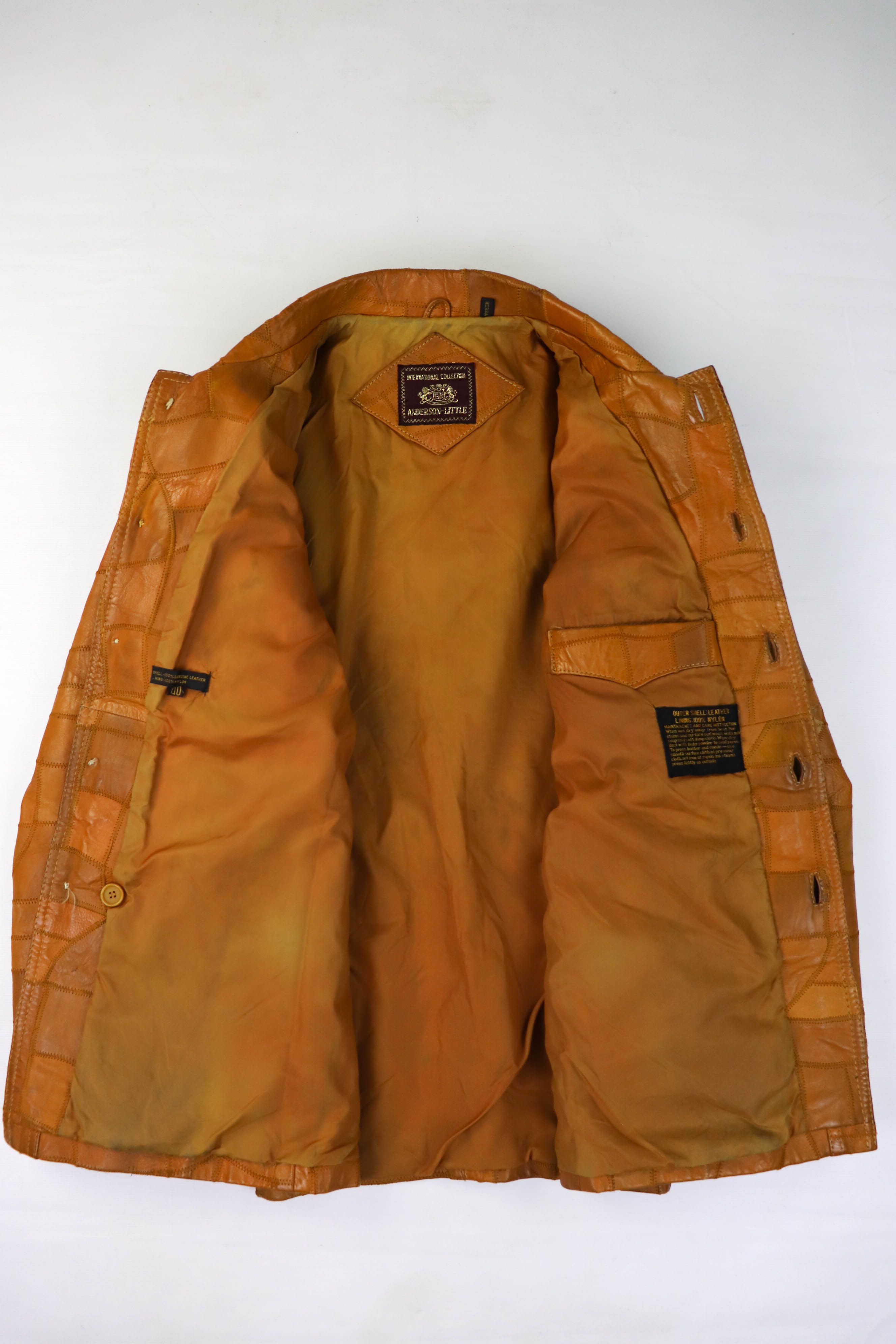 Vintage 70-80s Vintage Korean Caramel Tan Patchwork Leather Jacket Size US L / EU 52-54 / 3 - 17 Thumbnail