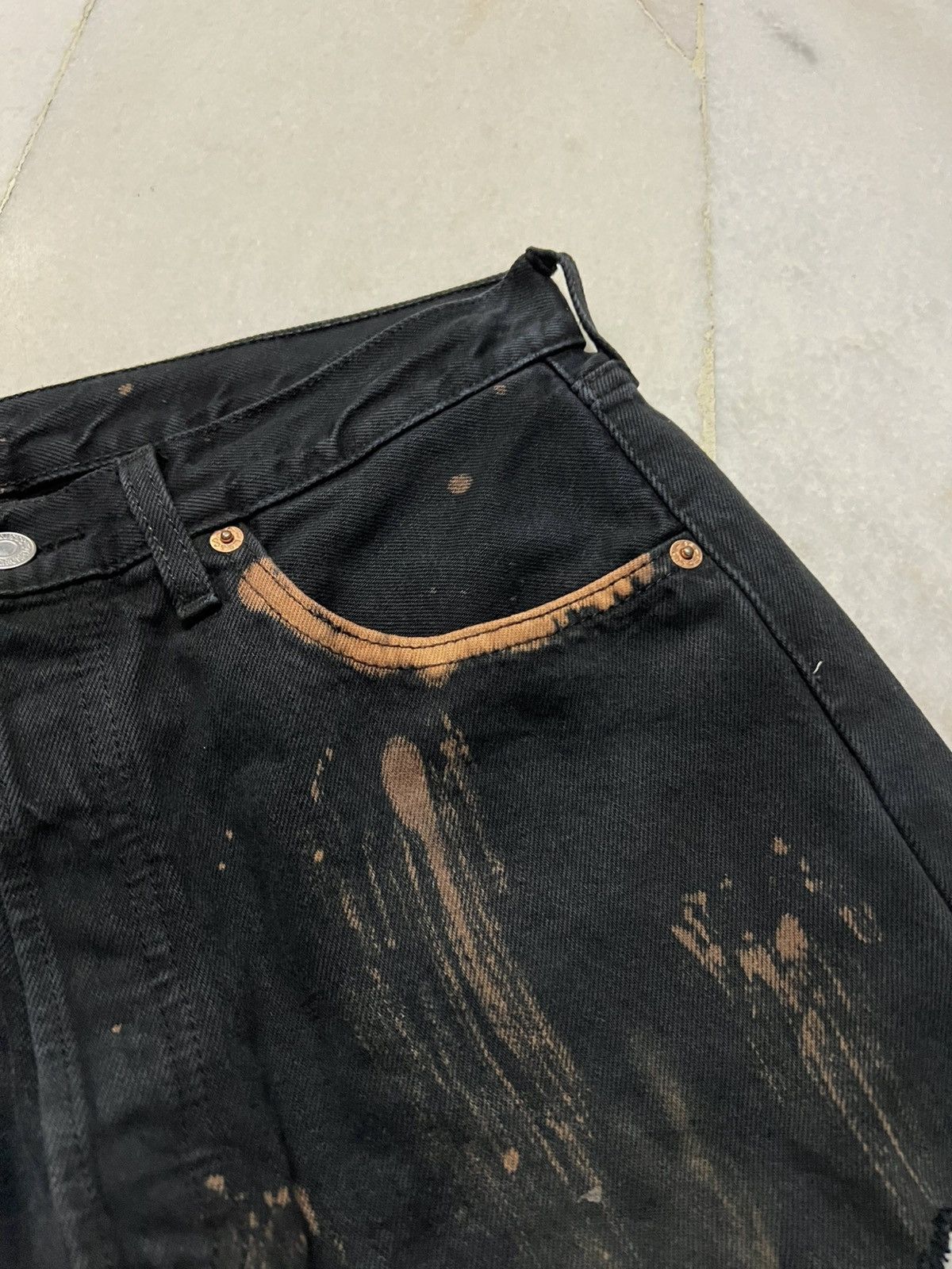 Levi's 💥Insane 90’s Levis 501 Distressed Black Jeans Size US 30 / EU 46 - 11 Thumbnail