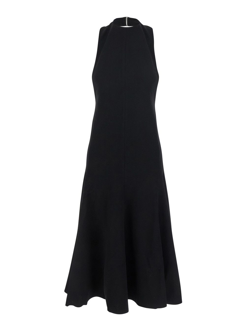 Jacquemus 'La Robe Favola' Black Long Dress with High American Neckline and Flared Design in Tech Fabric Woman Size M / US 6-8 / IT 42-44 - 1 Thumbnail