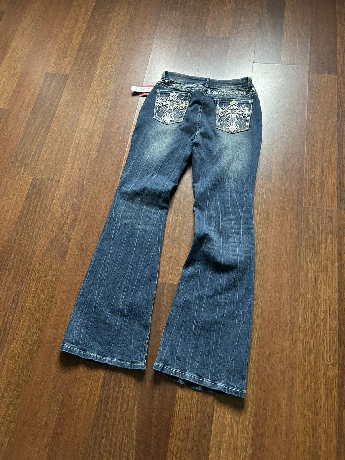 Japanese Brand Vintage Flared Boot Cut Denim Jeans Y2K Streetwear Size 38 Size 28" / US 6 / IT 42 - 2 Thumbnail