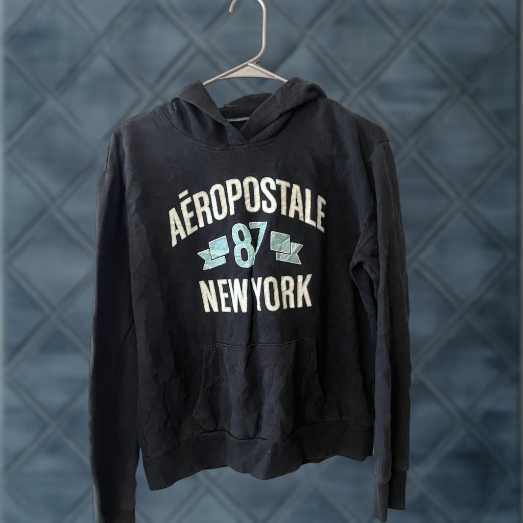 Vintage Aéropostale Hoodie Womens Size Large Black Pullover Shirt Size L / US 10 / IT 46 - 1 Thumbnail