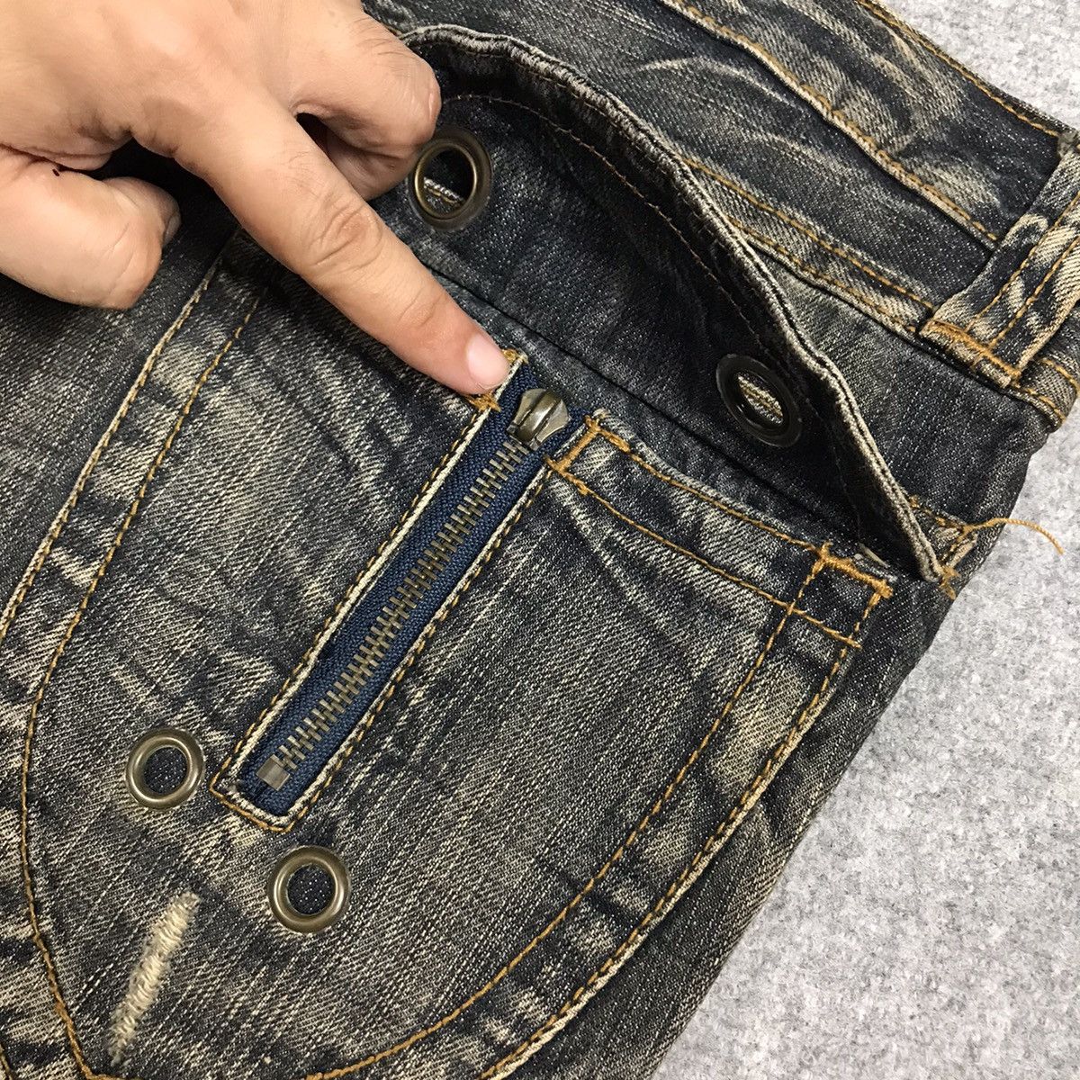 Japanese Brand × Le Grande Bleu (L.G.B.) DISTRESSED STYLE FLARE JENAS SEMANTICDESIGN BOOT CUT PANTS Size US 33 - 15 Thumbnail
