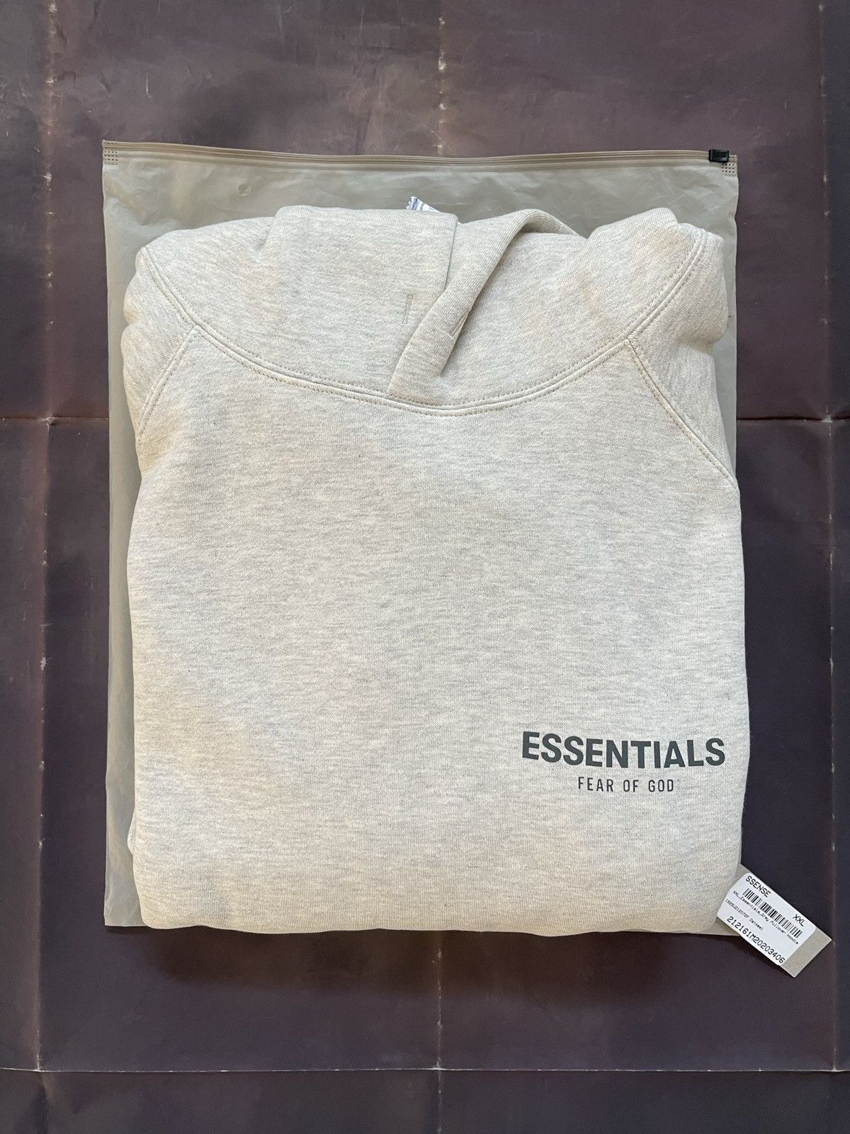 image of Essentials Offwhite Pullover Hoodie Oatmeal Fw21, Men's (Size 2XL)