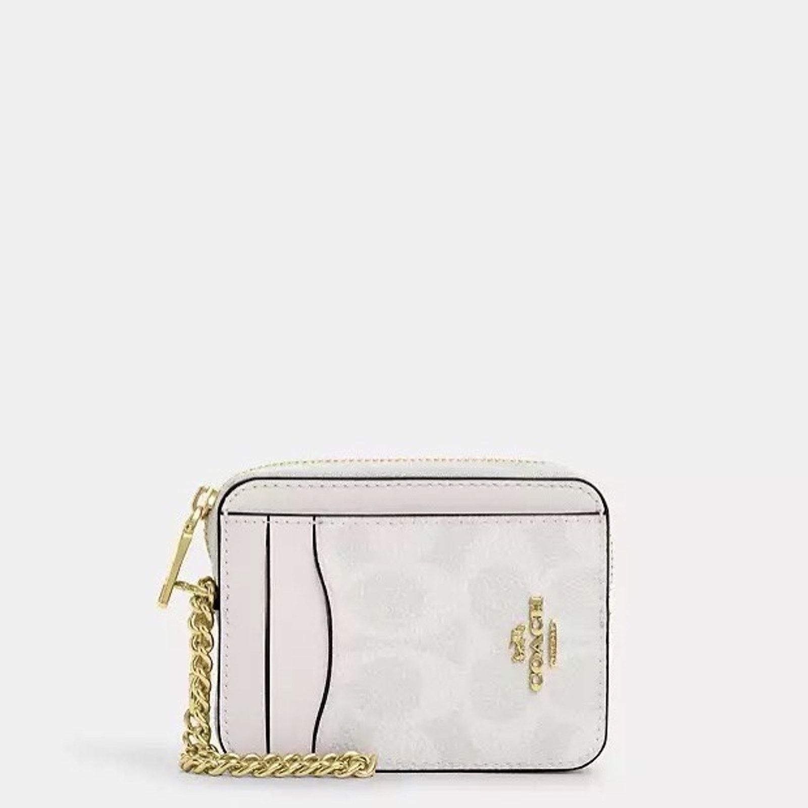 Coach NWT Coach CW883 Zip Card Case Gold/White/Chalk Size ONE SIZE - 5 Thumbnail