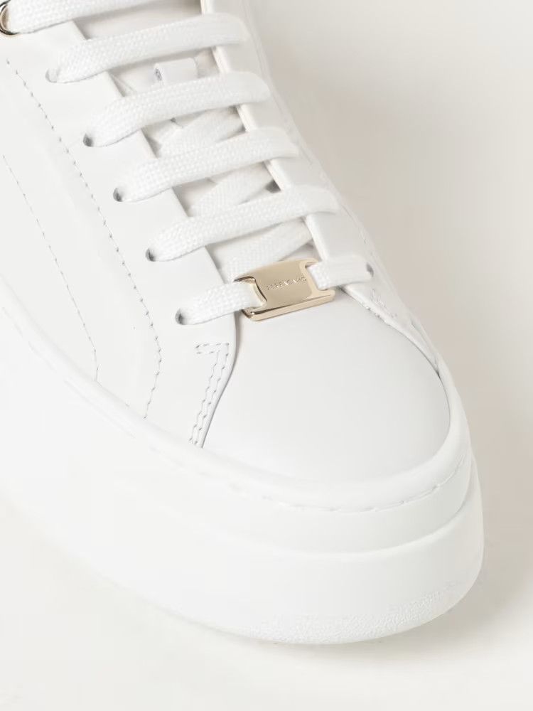 Salvatore Ferragamo o1y0426 Low-Top Sneakers in White/Gold Size US 9 / IT 39 - 4 Thumbnail