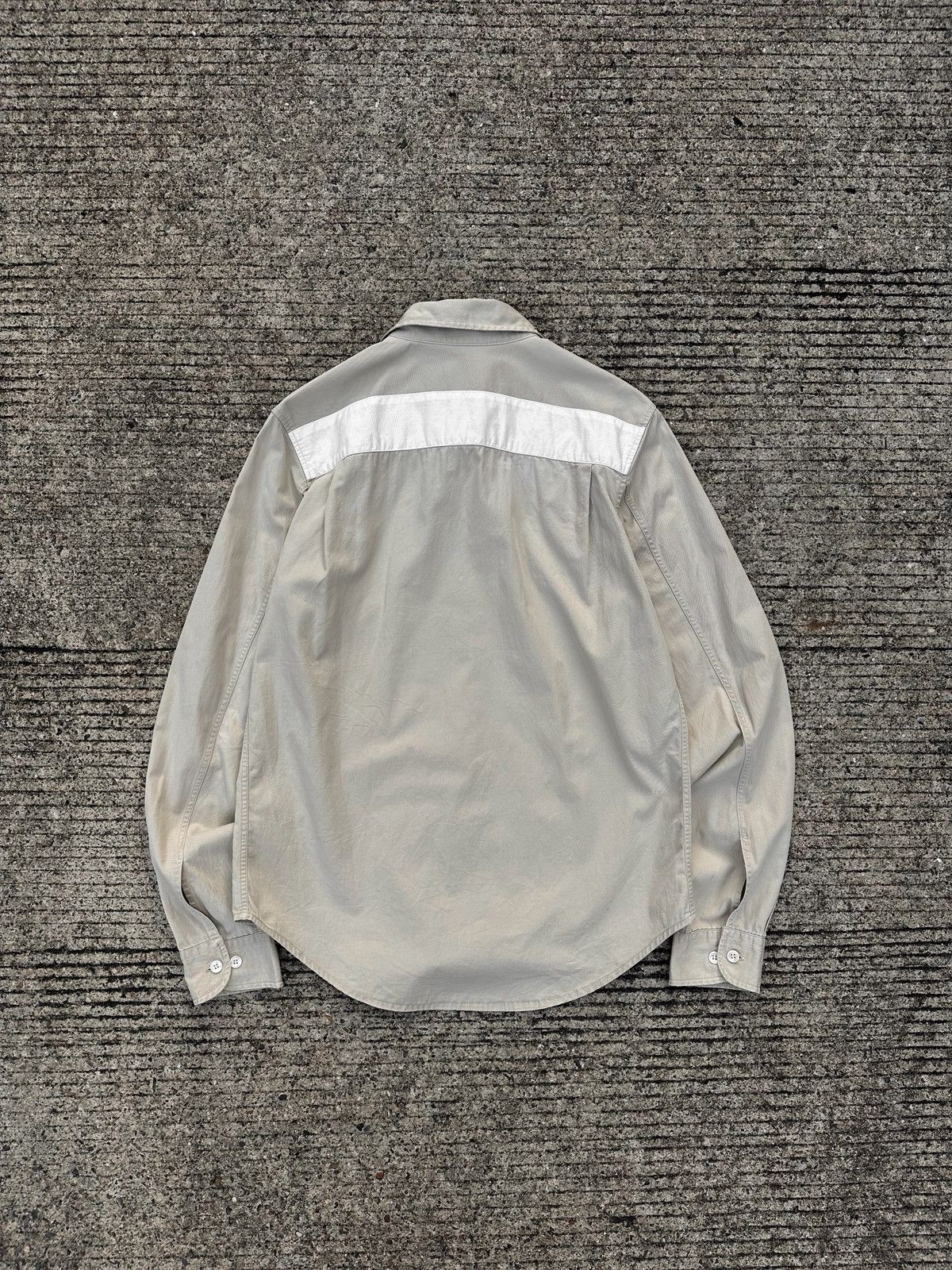 トップス 1998 helmut lang beige stripe t-shirt Helmut Lang 1998 Stripe Beige Shirt | Grailed