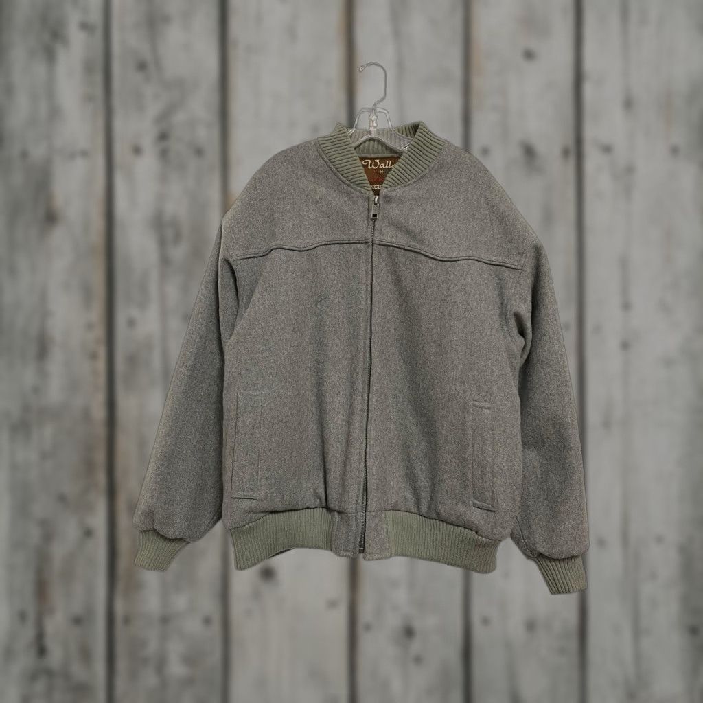 Walls VINTAGE Walls Ranch Wear Mens XL Wool Bomber Jacket Coat Gray ...