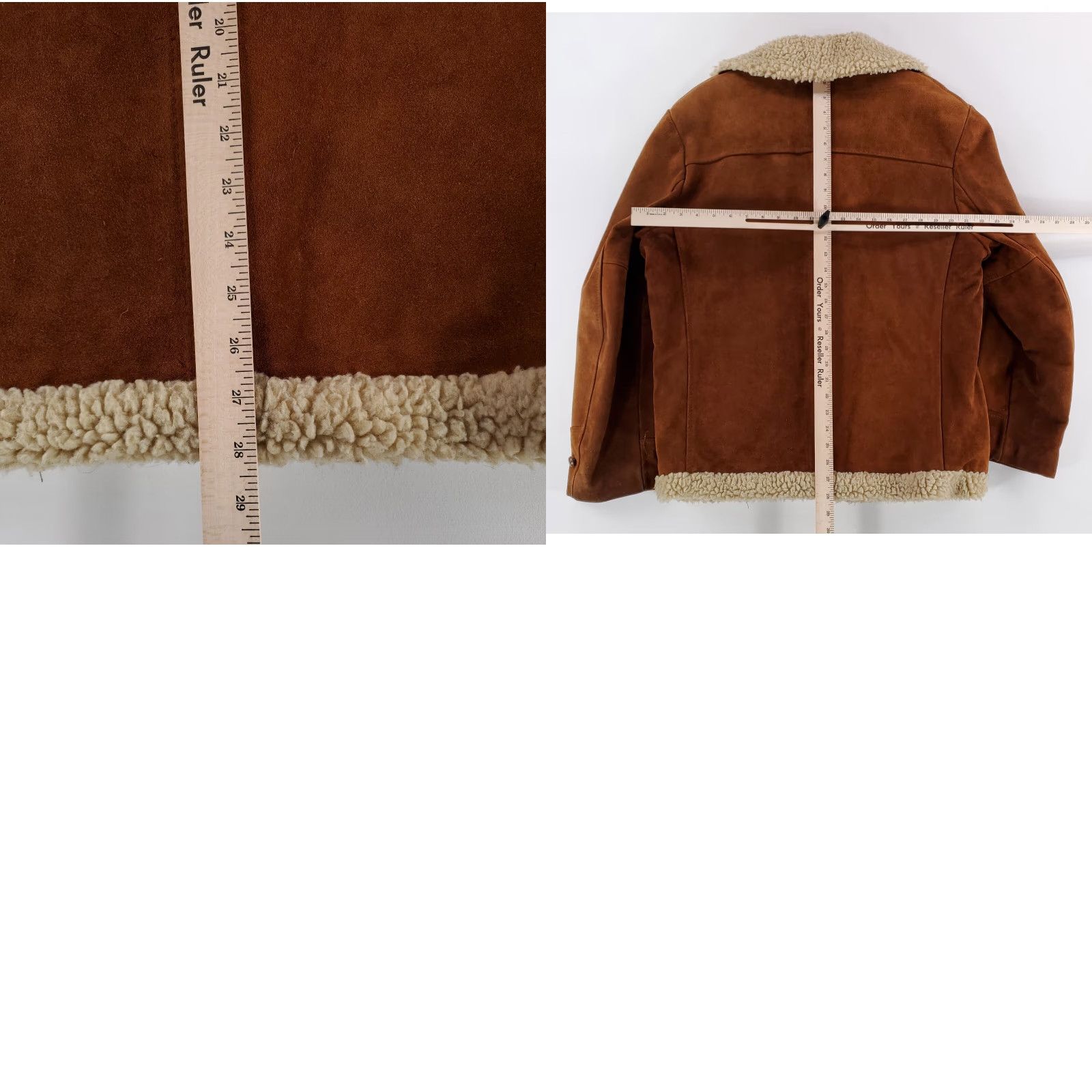 Vintage VINTAGE R Sherman Leather Rancher Jacket Brown Sherpa Lined Mens 40 Jacket Men Brown Rancher 70s Style Size US XXS / EU 40 - 8 Thumbnail