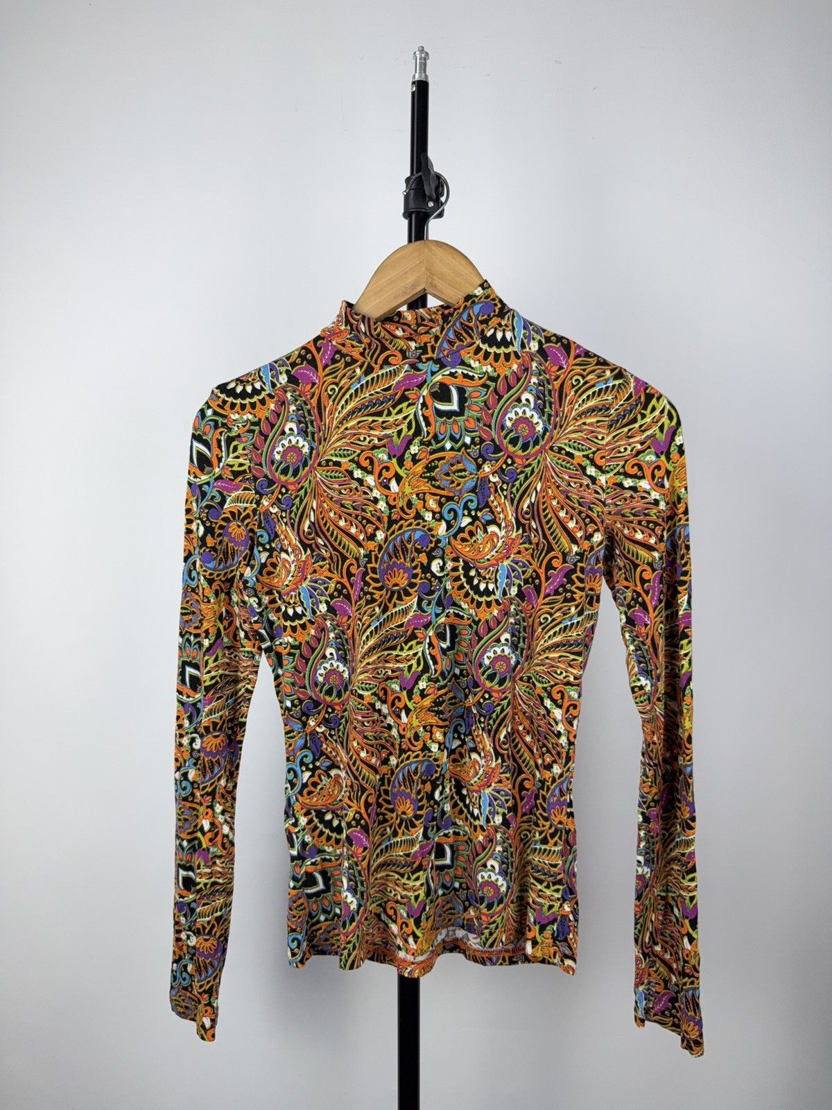 Japanese Brand × Vintage Y2K Psychedelic Mesh Top JPG Vibes Sheer Print Long Sleeve Size M / US 6-8 / IT 42-44 - 1 Thumbnail