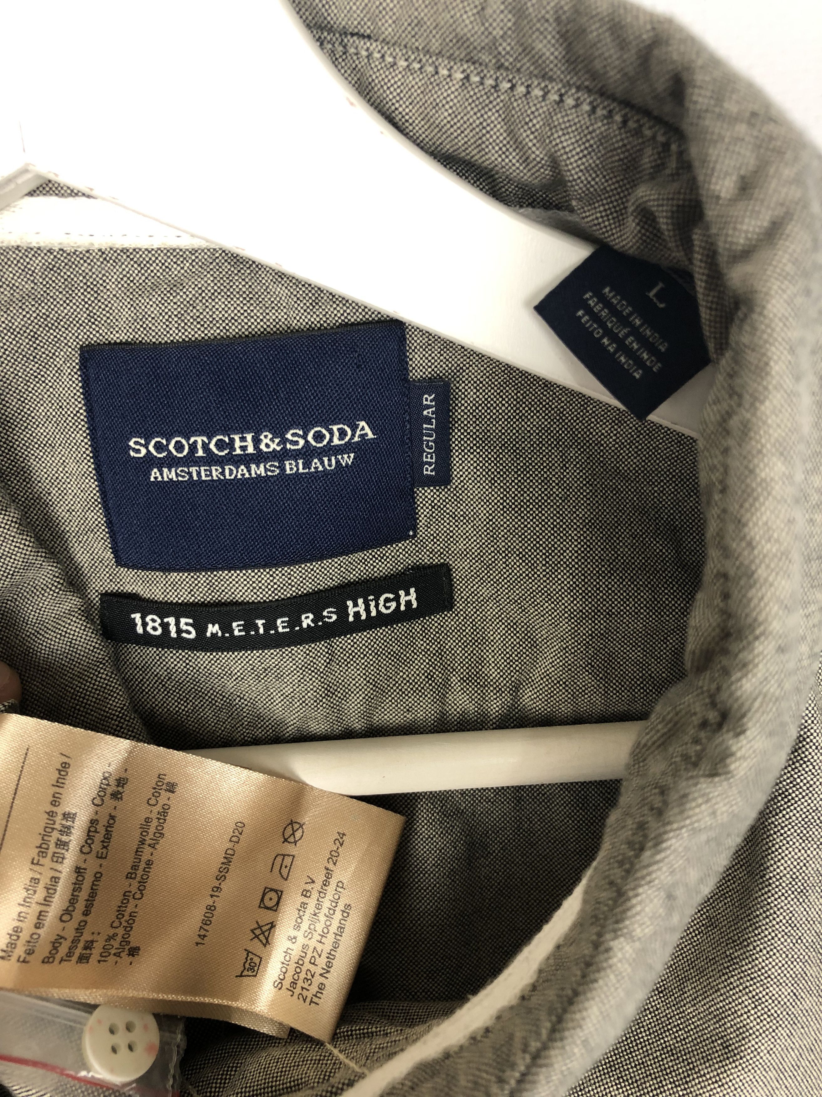 Scotch & Soda Scotch & Soda Amsterdam Blauw Shirt Regular Fit Gray size L Size US L / EU 52-54 / 3 - 8 Thumbnail