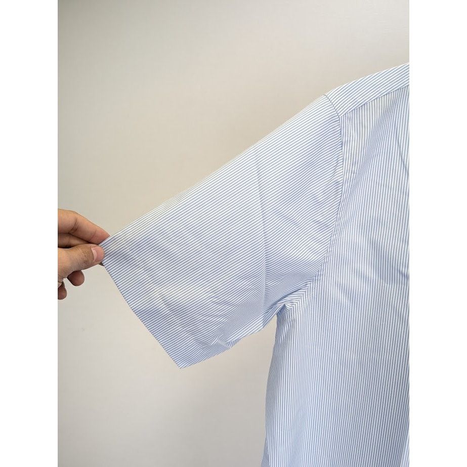 Bottega Veneta o1rshd1 Cotton Striped Shirt in White/Blue Size US M / EU 48-50 / 2 - 9 Thumbnail