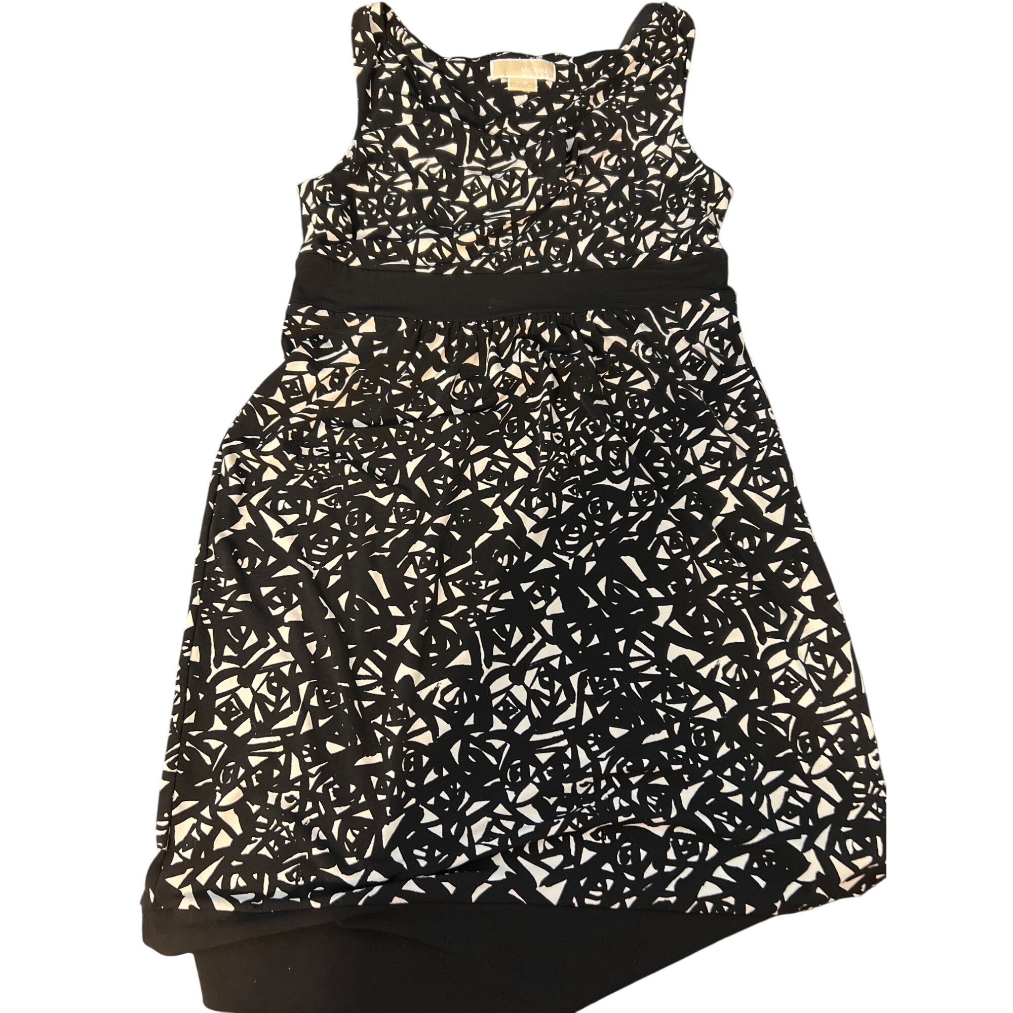 Michael Kors Michael Kors Black White Abstract Print Dress Sheath Sleevel Size S / US 4 / IT 40 - 1 Thumbnail