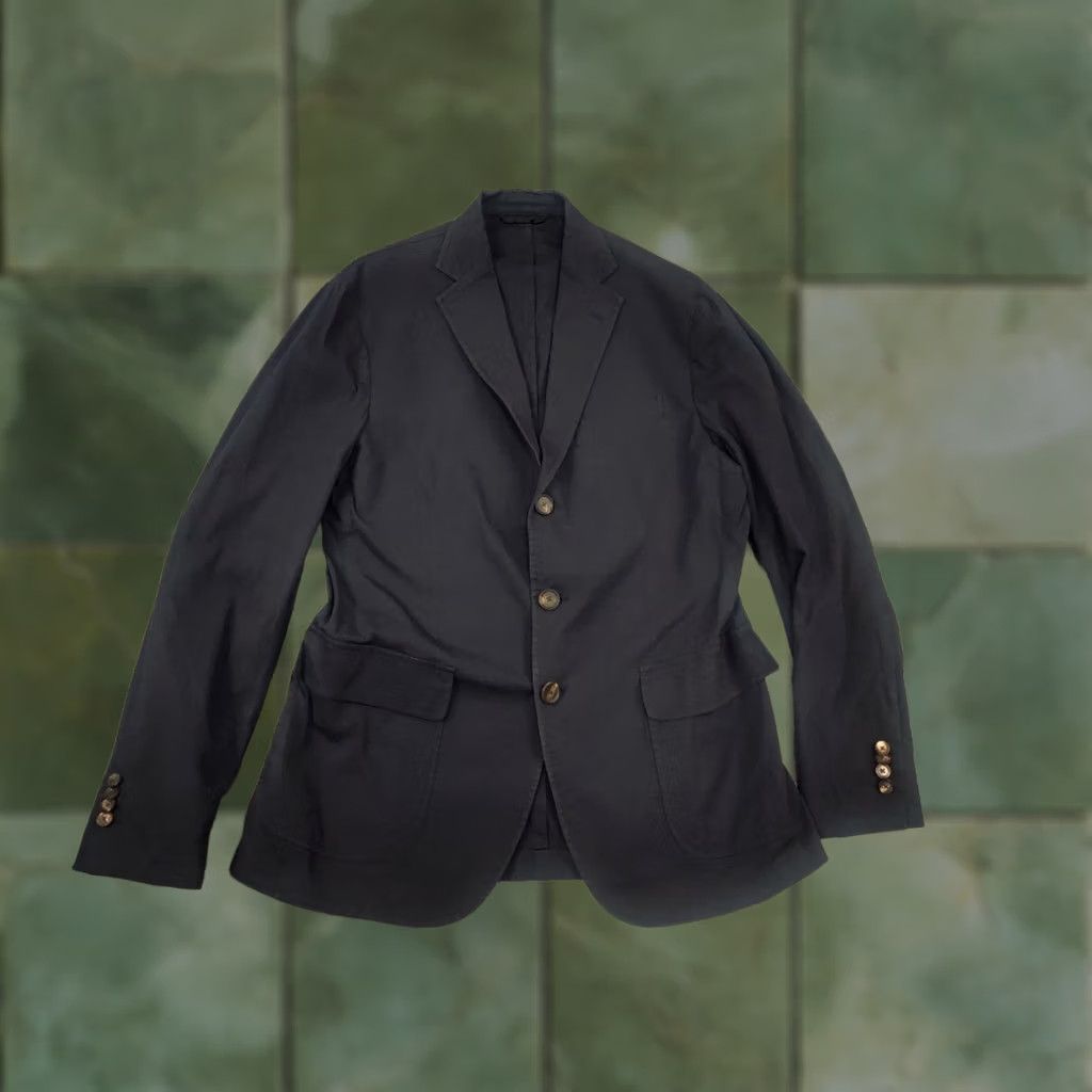 Doppiaa Doppiaa Italy Design navy color AAbibo Mens Casual Suit 3 button Blazer Pants Size 48R - 1 Thumbnail