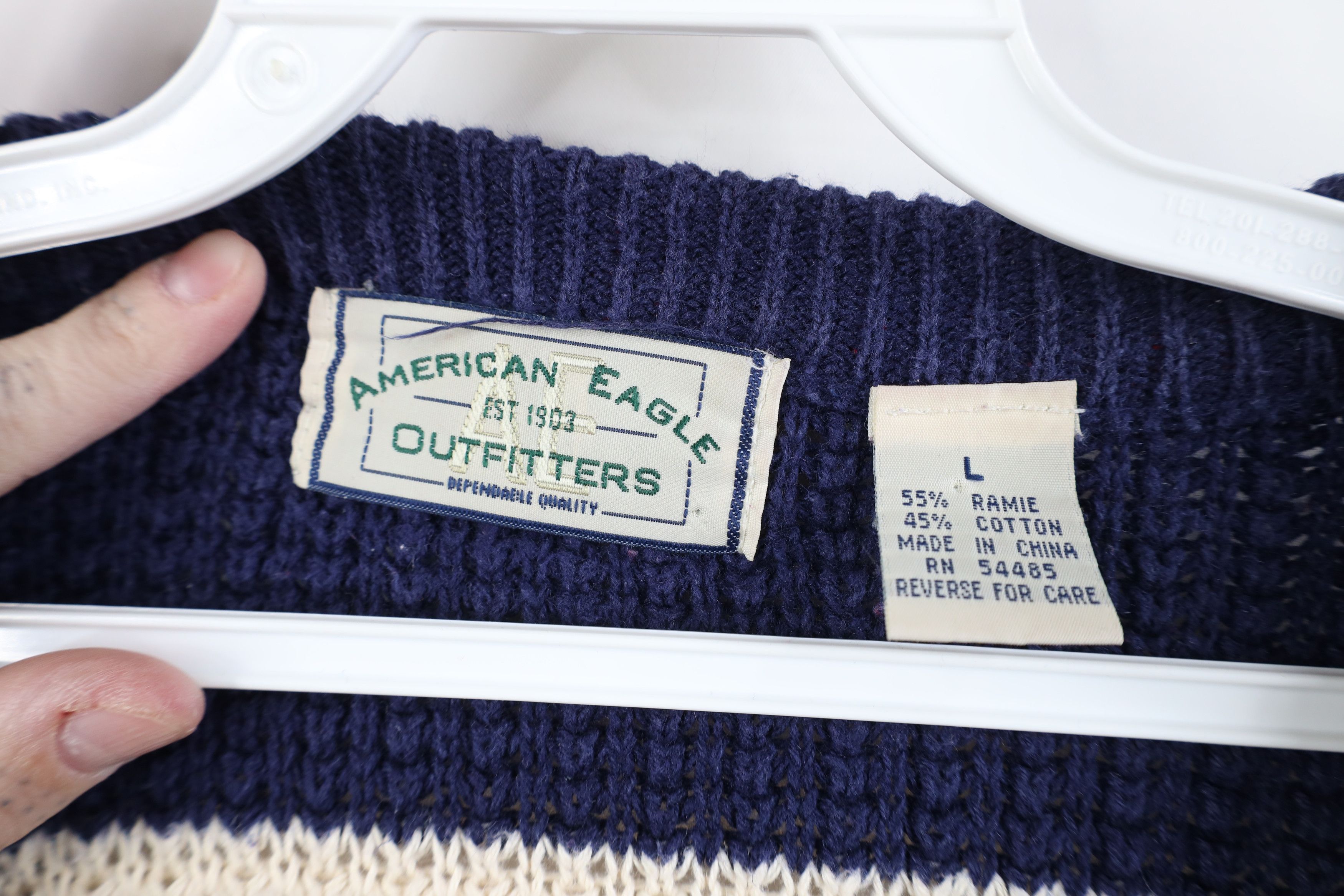 American Eagle Outfitters Vintage 90s American Eagle Outfitters Striped Knit Sweater Size US L / EU 52-54 / 3 - 7 Thumbnail
