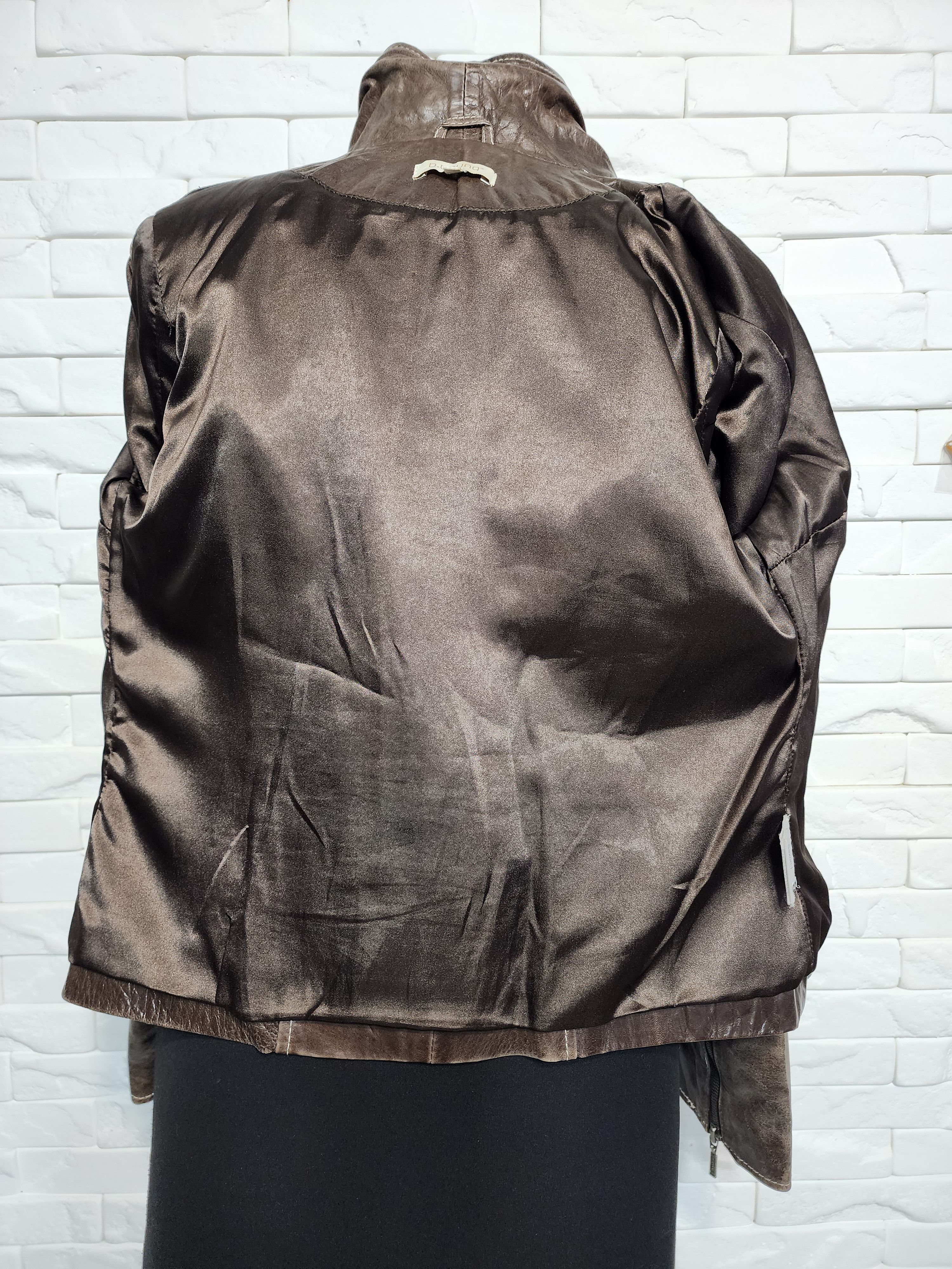 Genuine Leather Women's Brown Leather Jacket: Zippered Genuine Leather. Size M / US 6-8 / IT 42-44 - 8 Thumbnail