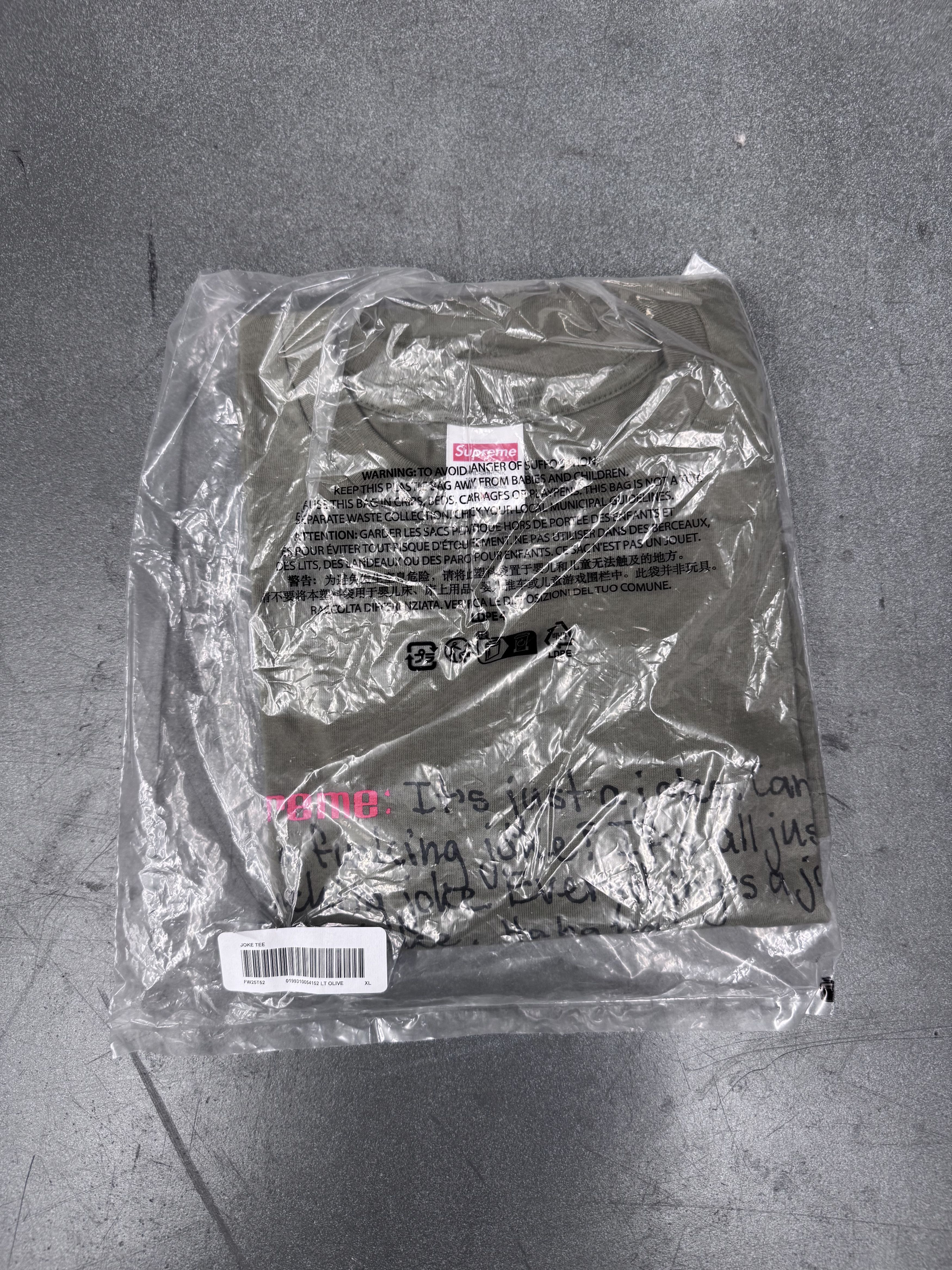 Supreme FW25 Supreme Joke Tee Olive Size US XL / EU 56 / 4 - 1 Thumbnail