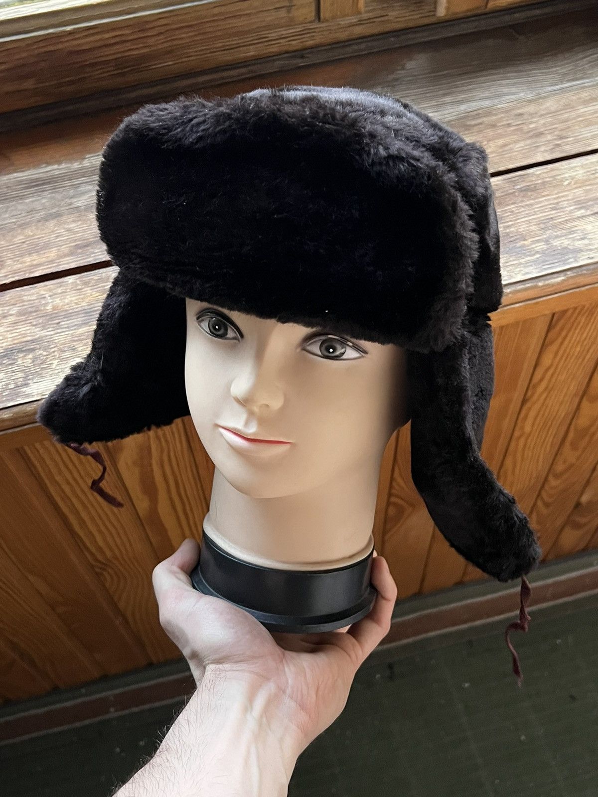 Vintage Y2K Faux Fur Ushanka Vintage Fuzzy Trapper Hat Huge Size ONE SIZE - 1 Thumbnail