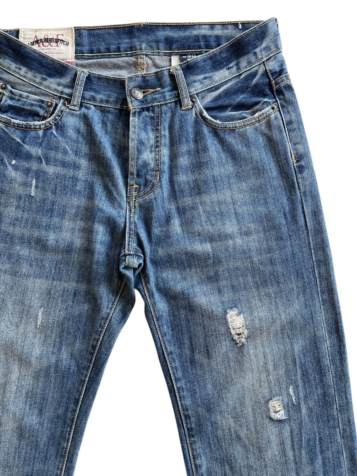 Abercrombie & Fitch Distressed Paint Splatters Denim Size US 30 / EU 46 - 6 Thumbnail