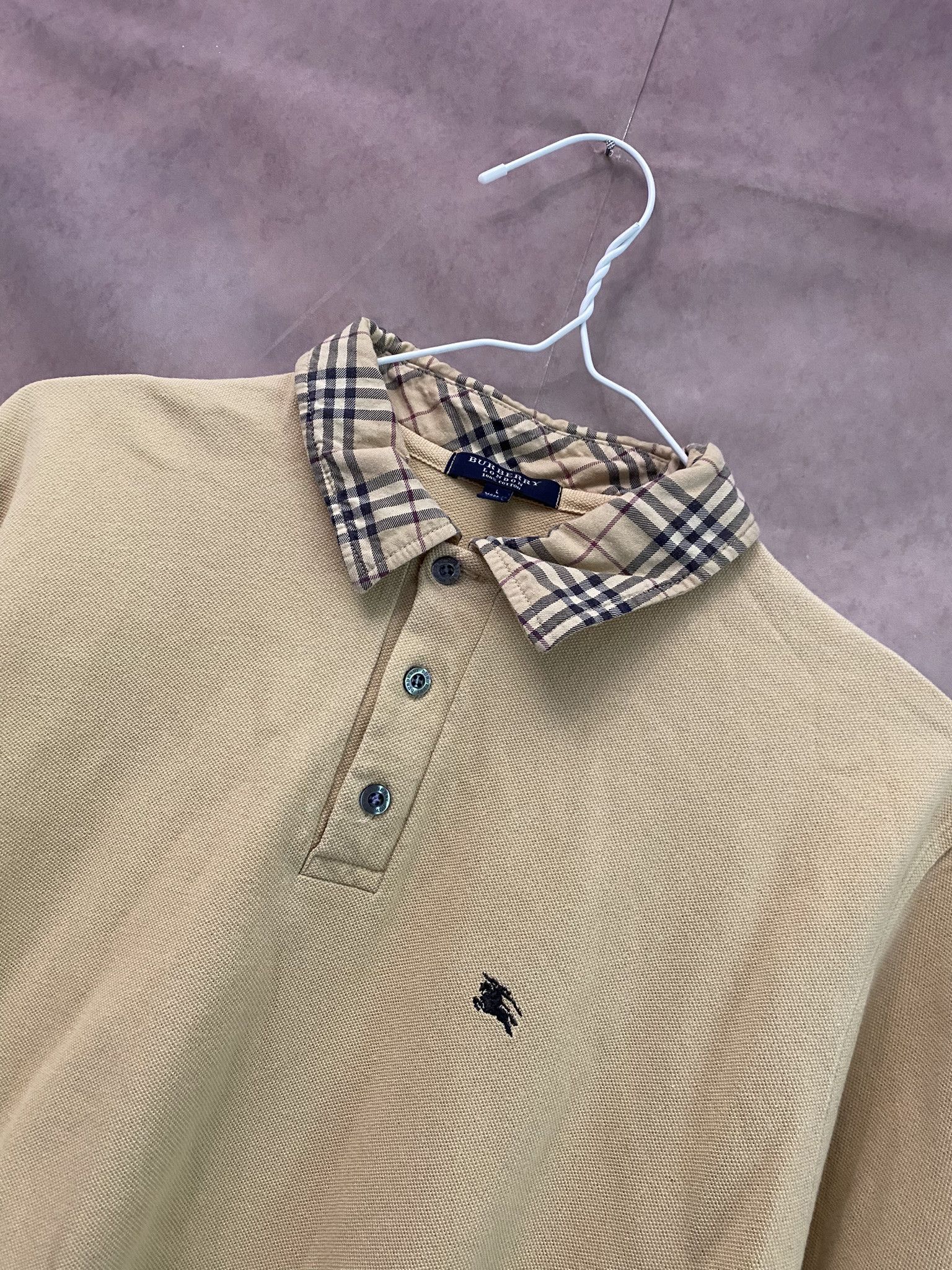 Burberry × Designer Burberry Polo Nova Check Luxury Size US L / EU 52-54 / 3 - 3 Thumbnail