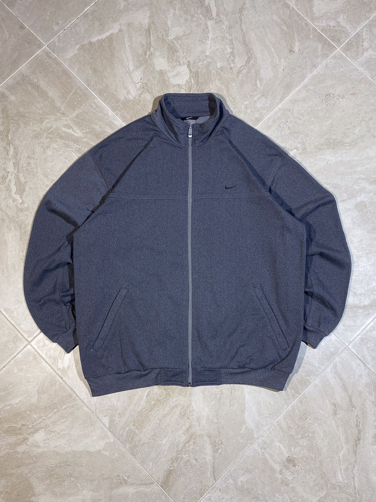 Nike Y2k Nike streetwear style swoosh logo drill zip up track top Size US XL / EU 56 / 4 - 2 Thumbnail