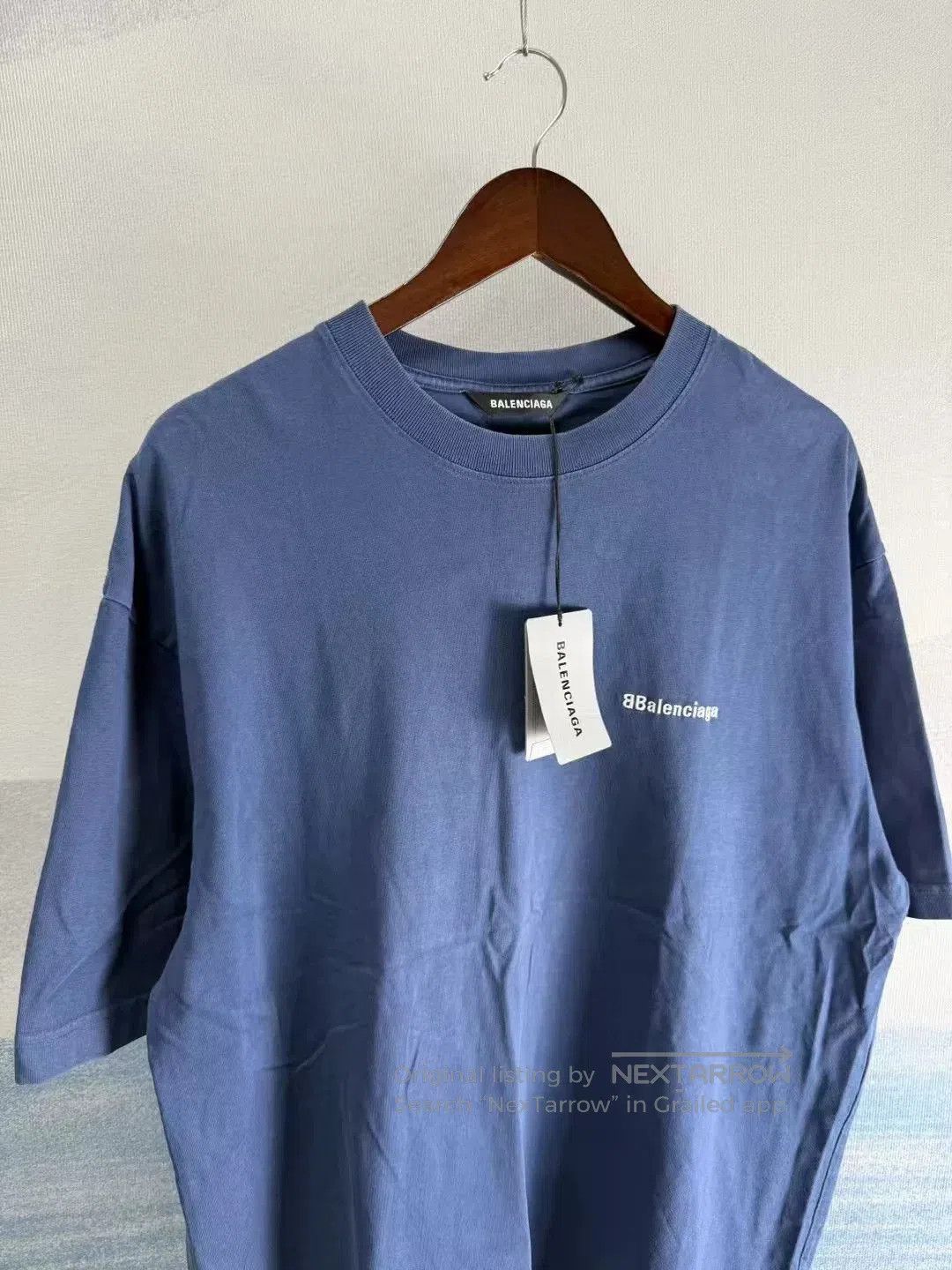 Balenciaga Balenciaga Blue Double B Embroidery Short Sleeve. Size US M / EU 48-50 / 2 - 2 Thumbnail