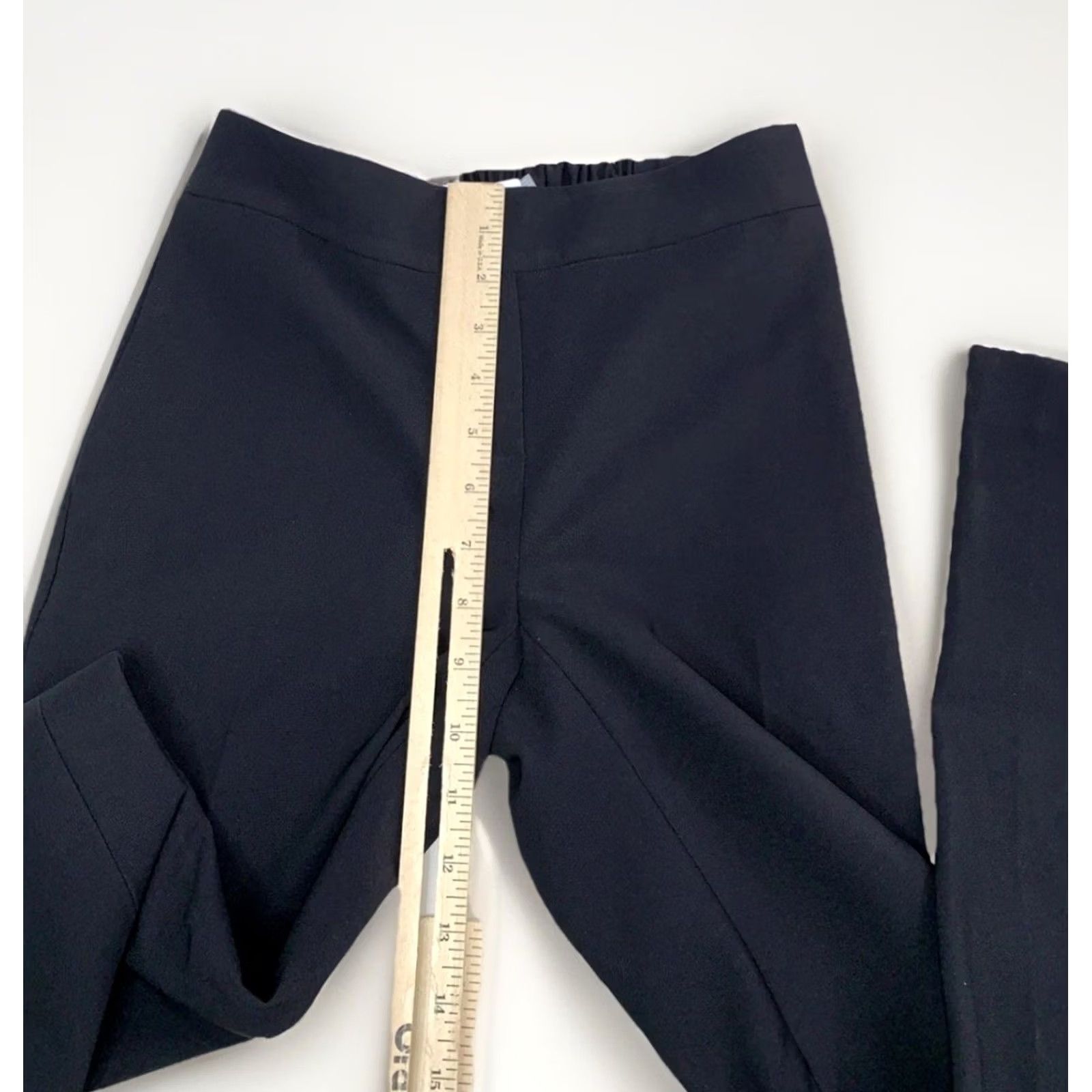Calvin Klein Calvin Klein Slim Leg Cropped Trousers Pull On Womens 00 Black Polyester Blend Slimming Career Pant Size 24" / US 00 / IT 34 - 6 Thumbnail