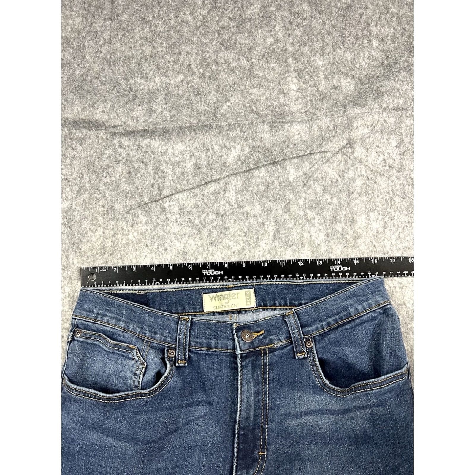 Wrangler Wrangler Jeans Men's Slim Straight Fit Denim Blue 32x32 5-Pocket Zipper Button Logo Size US 32 / EU 48 - 3 Thumbnail