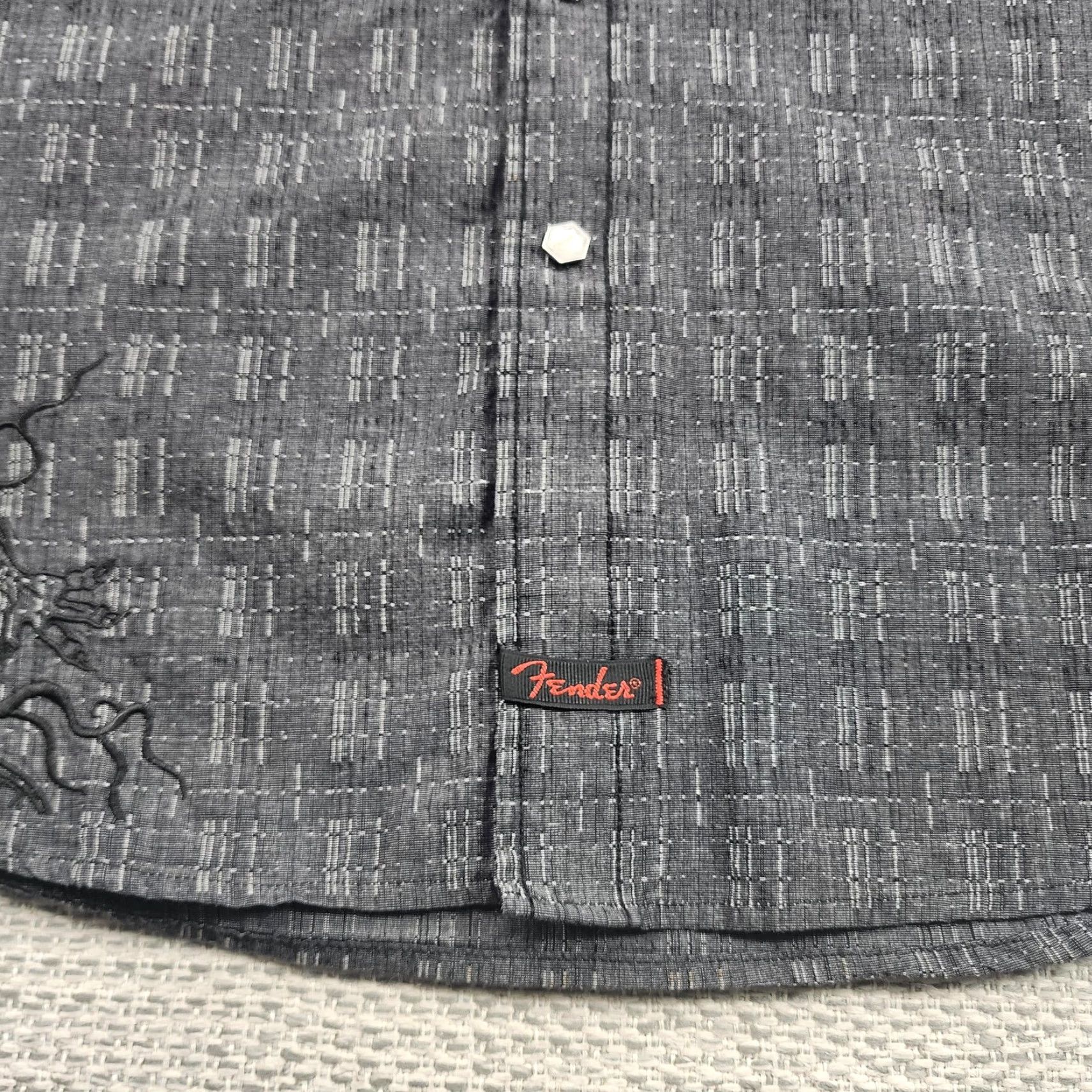 Fender Fender Custom Shop Shirt Mens XL Gray Western Snap Dragon Embroidered Shirt Size US XL / EU 56 / 4 - 3 Thumbnail