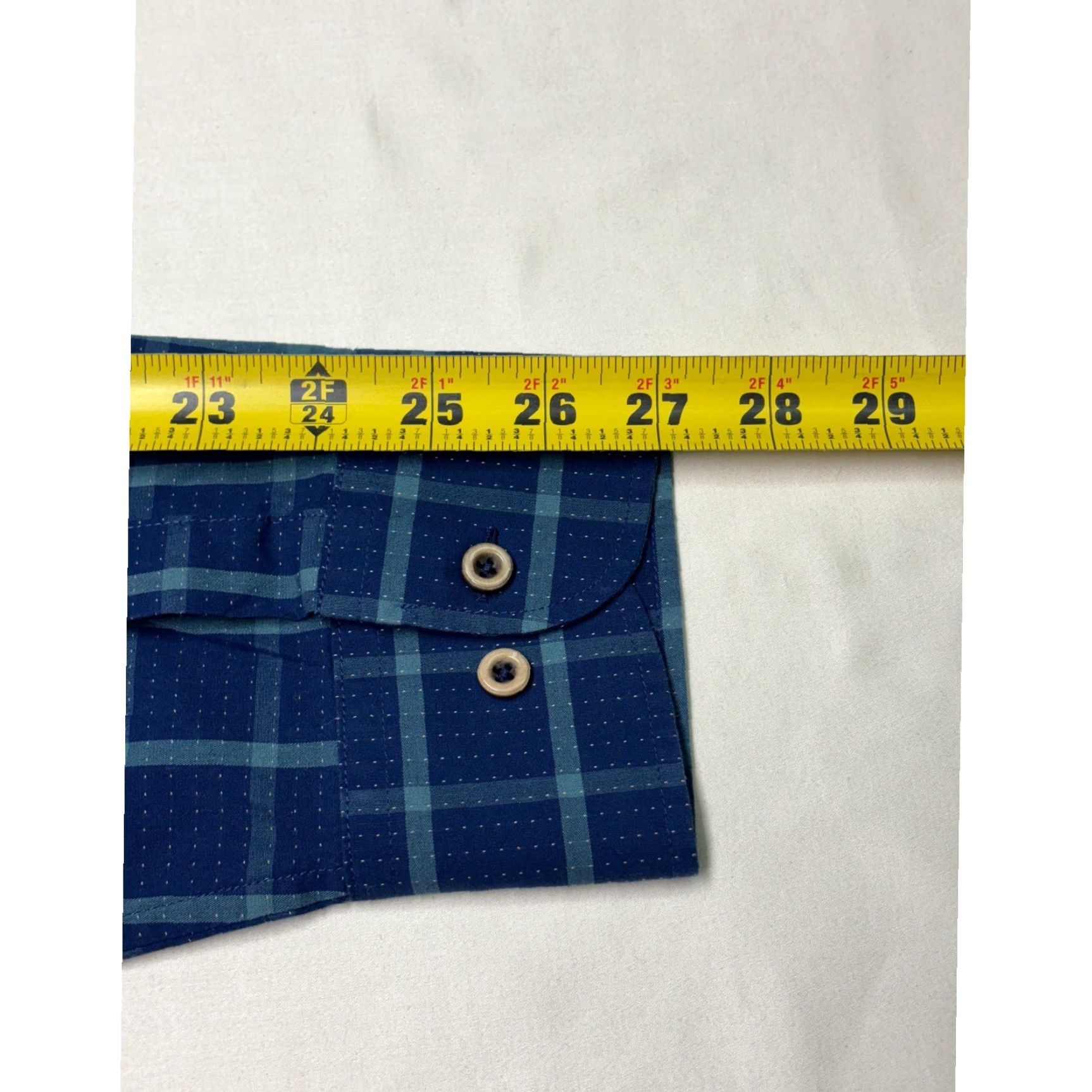 UNTUCKit UNTUCKit Men's XXL Slim Fit Blue Green Plaid Long Sleeve Cotton Button-Up Shirt Size US XXL / EU 58 / 5 - 8 Thumbnail