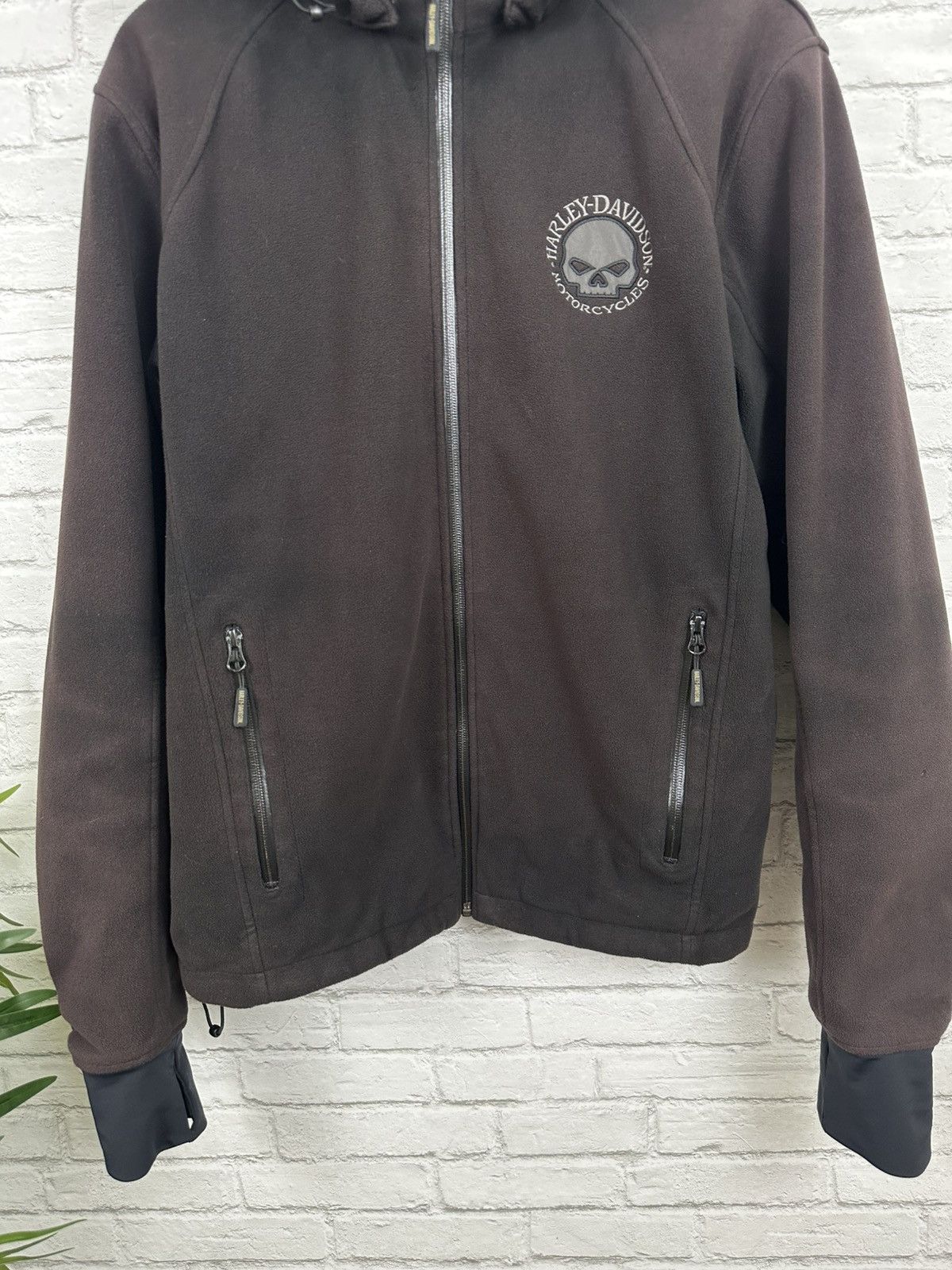 Harley Davidson (L) INSANE SUNFADED Harley Davidson Skull Hooded Jacket Size US L / EU 52-54 / 3 - 5 Thumbnail