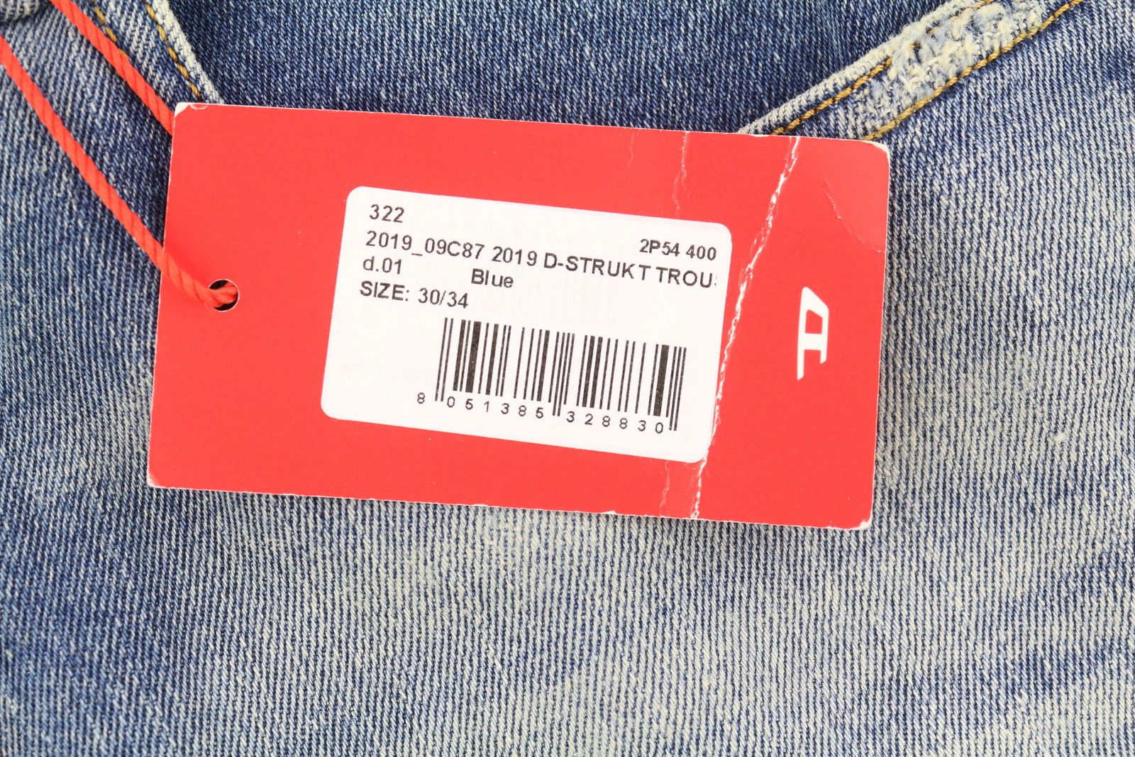 2019 D-STRUKT 09C87 W30/L34 Blue Distress Slim 85415