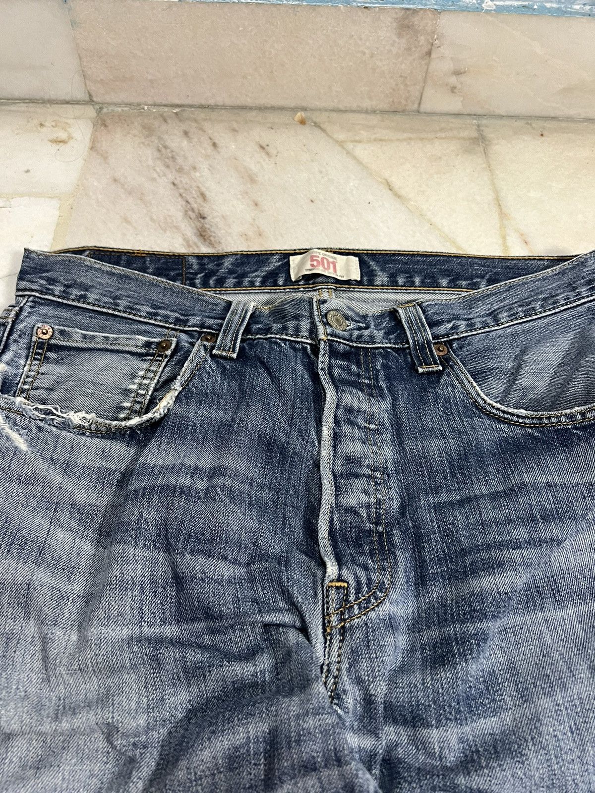 If Six Was Nine × Levi's 💥Baggy💥Vintage Levis 501 Distressed Jeans Size US 33 - 9 Thumbnail