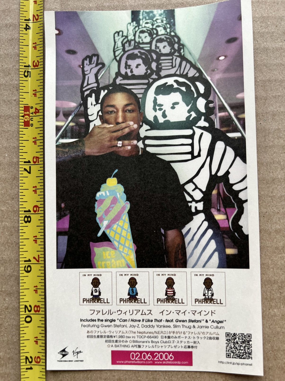 Bape × Pharrell 2006 Bape x Pharrell Williams Sticker Sheet Size ONE SIZE - 2 Thumbnail