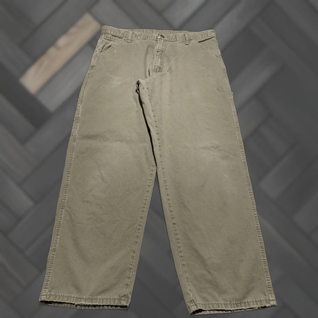 Wrangler Wrangler Mens Pants Carpenter Workwear 36x30 Khaki Beige Cotton Canvas Relaxed Fit 940R0BH Mens Size US 36 / EU 52 - 1 Thumbnail