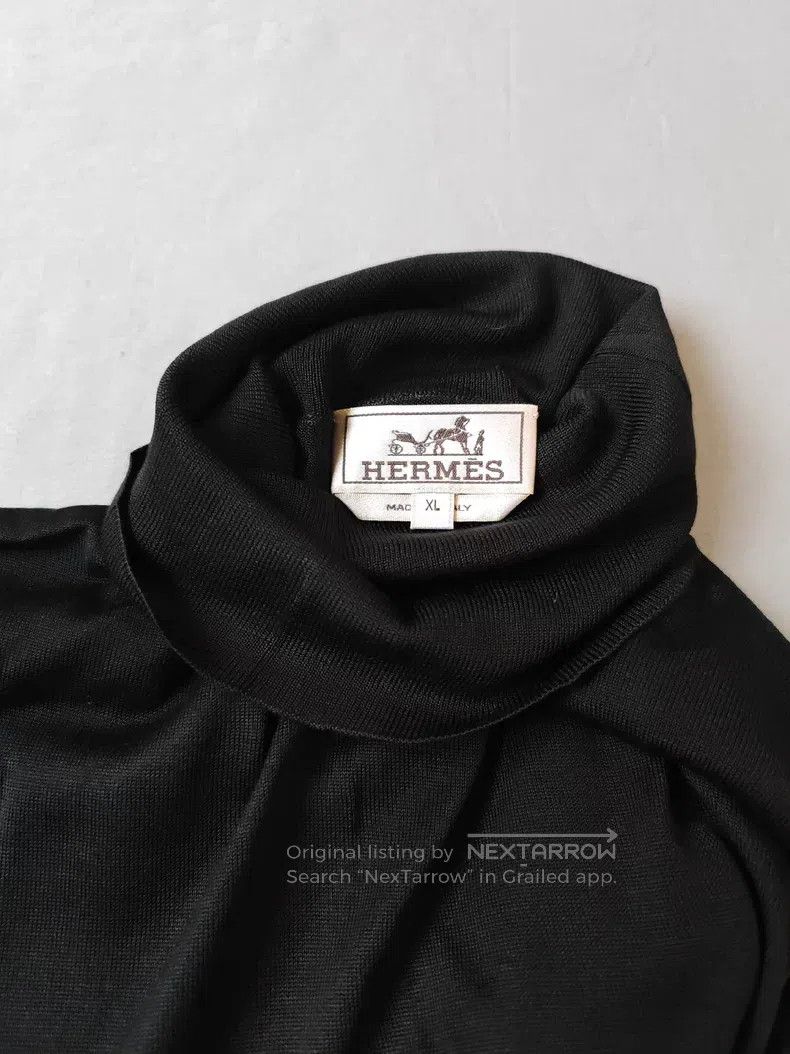 Hermes Hermes High-necked silk cashmere knitted sweater, dark gre Size US XL / EU 56 / 4 - 4 Thumbnail
