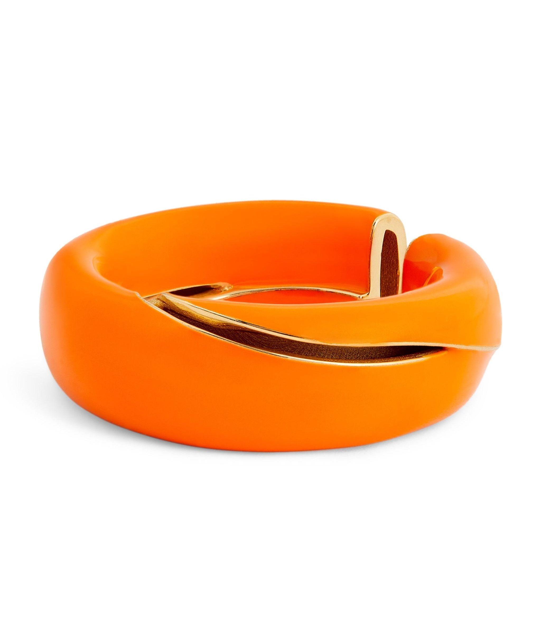 Bottega Veneta BOTTEGA VENETA Fold orange ring enamel & silver ring 19 q Size ONE SIZE - 1 Thumbnail