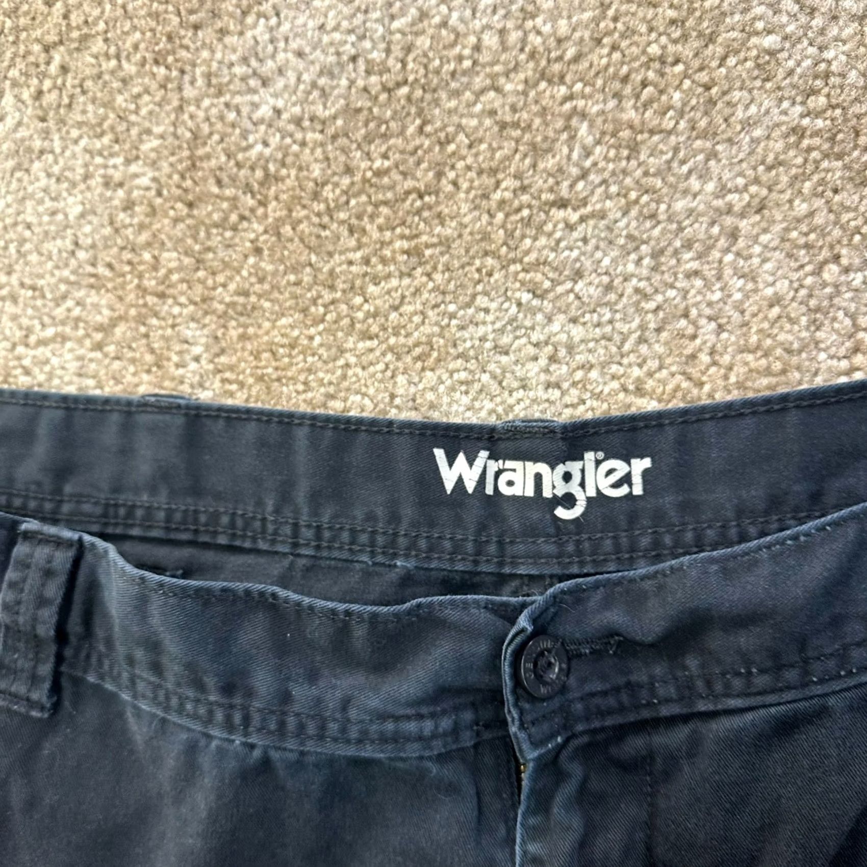 Wrangler Wrangler Pants Cargo 38x34 Men's Black Relaxed Fit 5-Pocket Straight Front Denim Cotton Blend Baggy Size US 38 / EU 54 - 3 Thumbnail