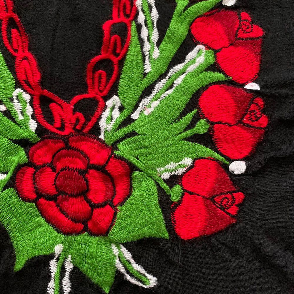 Designer Pre Owned Black Hand Made Floral Embroidered Blouse M/L Size L / US 10 / IT 46 - 5 Thumbnail