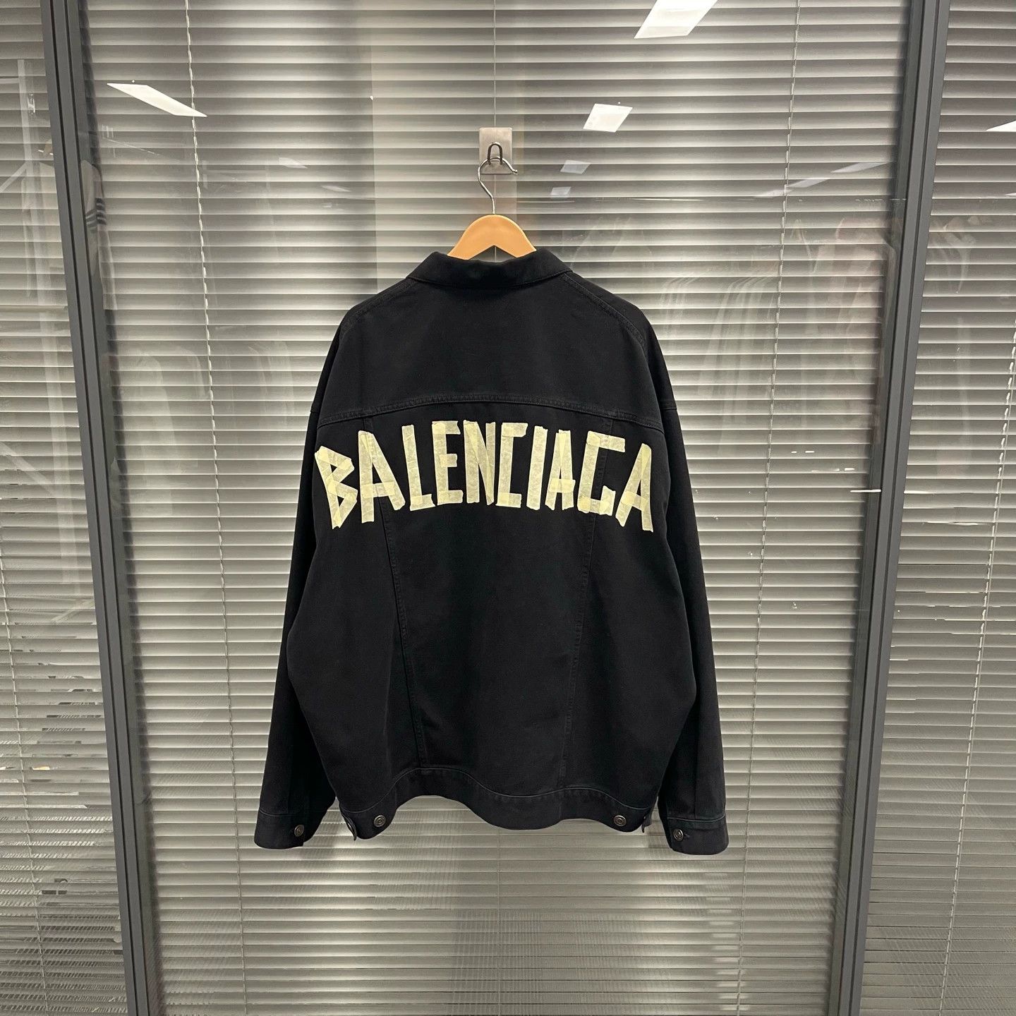 Balenciaga Balenciaga Black Denim Tape Jacket Size 2 New Size US M / EU 48-50 / 2 - 1 Thumbnail
