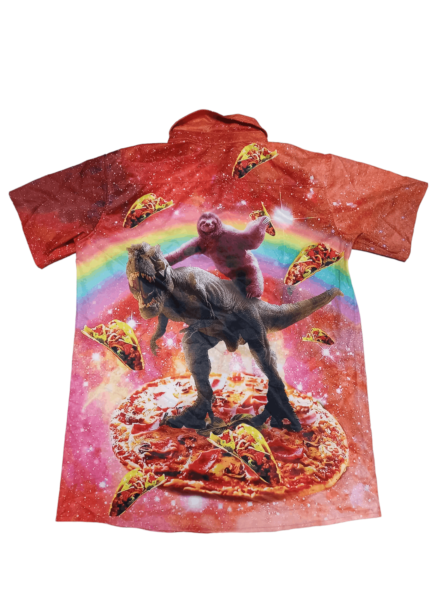 Other FANTASTIC CRAZY LIGHT DINOSAUR ON PIZZA Y2K SHIRT JAPANESE Size US M / EU 48-50 / 2 - 2 Thumbnail