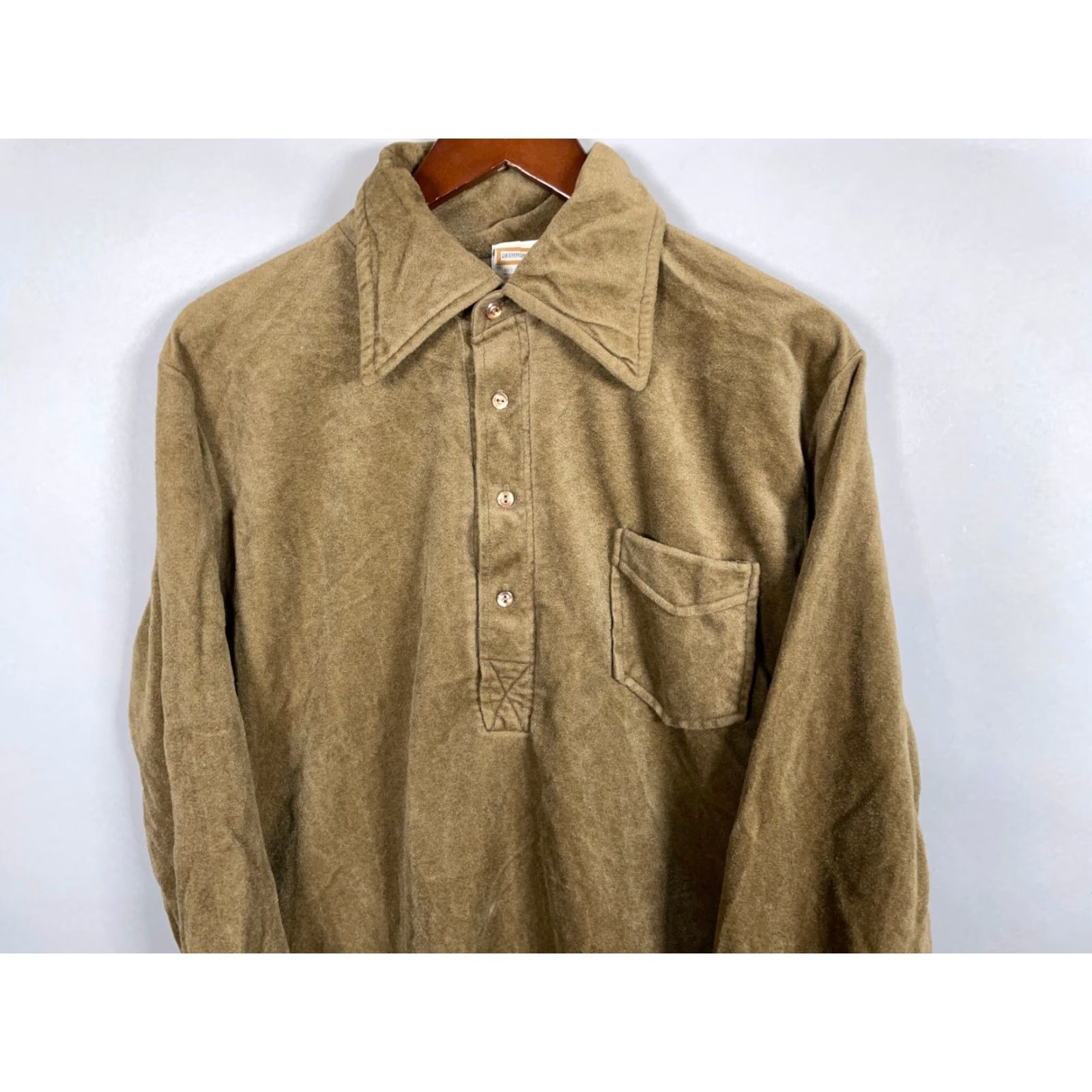Vintage VINTAGE Drummond Men's Polo Shirt Long Sleeve Adult Large Brown Green 80s Retro Mod Casual Size US L / EU 52-54 / 3 - 4 Thumbnail