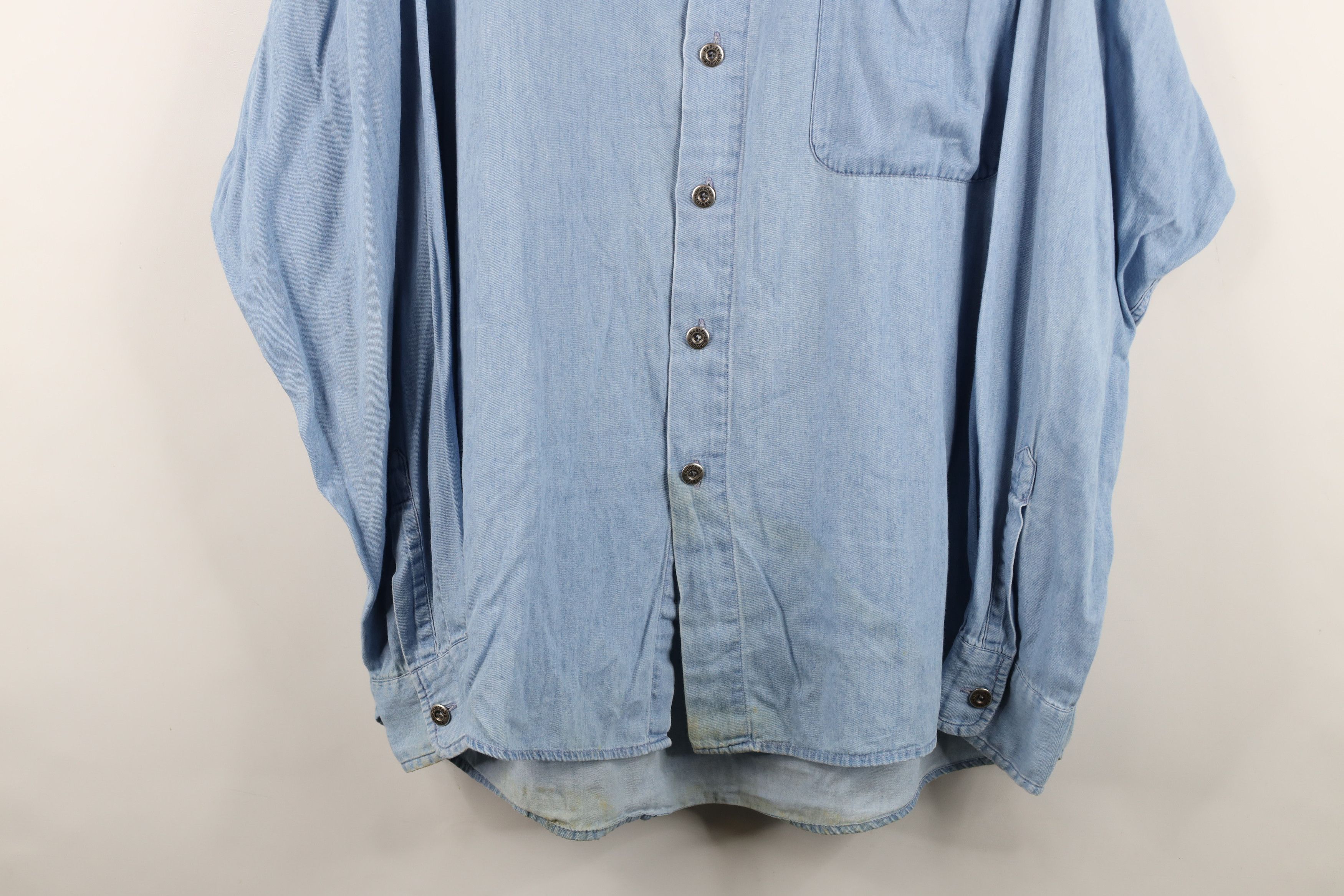 Harley Davidson Vintage 90s Harley Davidson Denim Jean Button Shirt Blue Size US XL / EU 56 / 4 - 4 Thumbnail