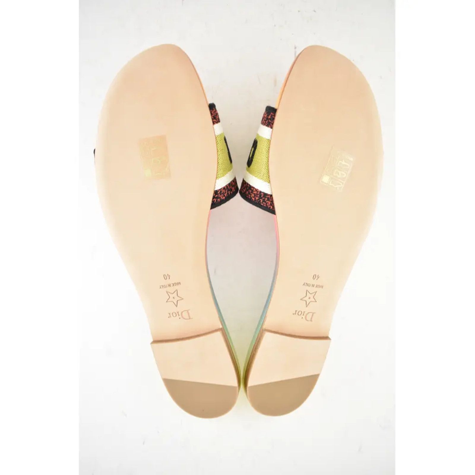 Dior Dway Rainbow Embroidered Logo Slide Flat Sandal 40 Size US 10 / IT 40 - 12 Thumbnail