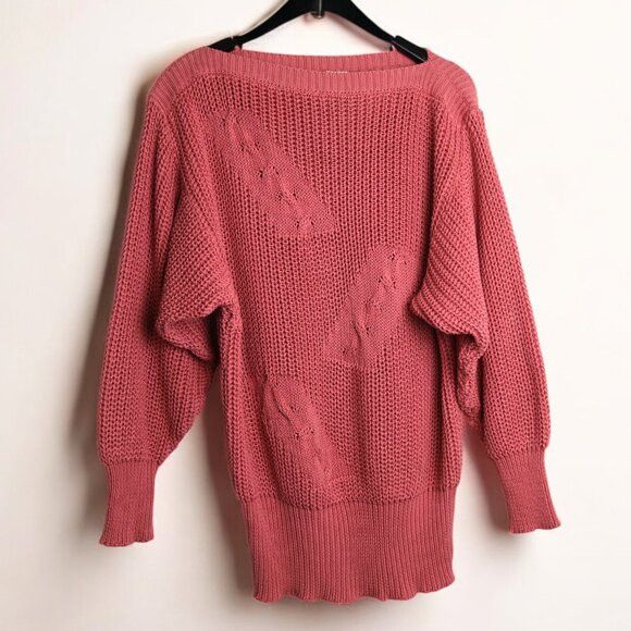 Vintage Vintage Mondi Wool Acrylic Coral Salmon Pink Sweater Sz 36 Size L / US 10 / IT 46 - 1 Thumbnail
