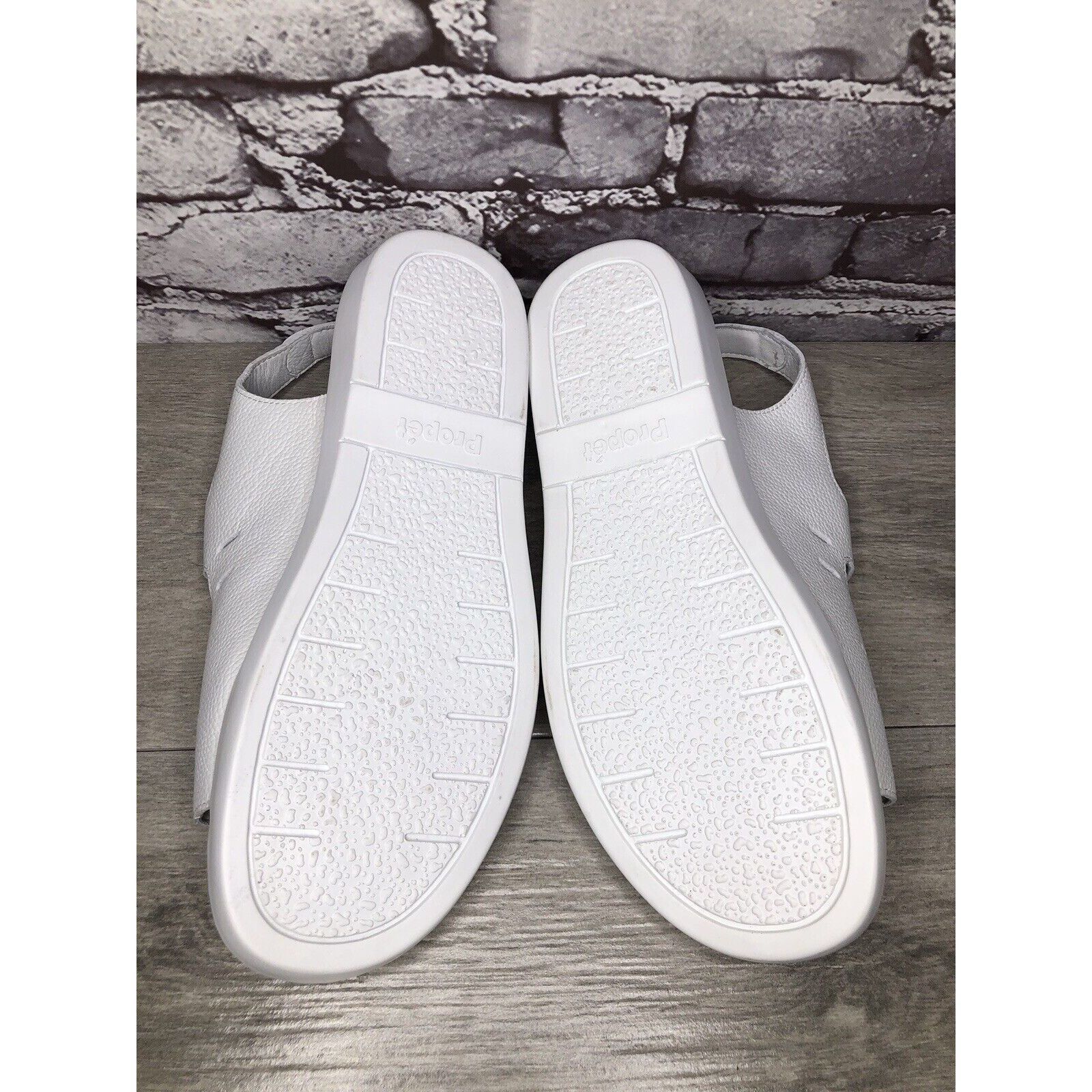 Other Propet Cell Cushion White Leather Triple Strap Wedge Sandals Size US 11 / IT 41 - 5 Thumbnail