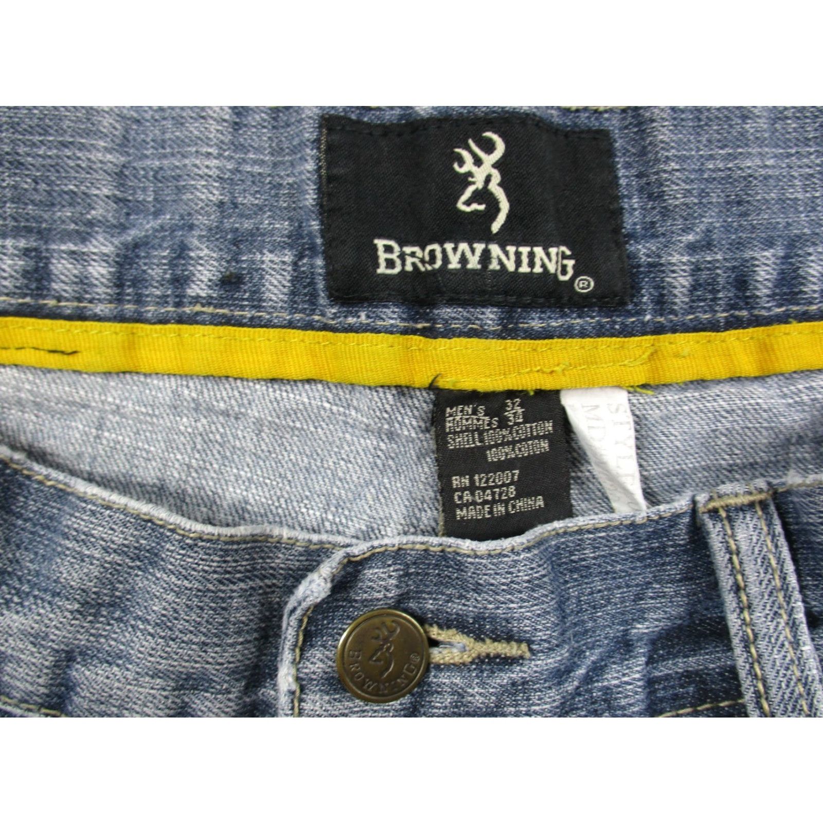 Vintage Browning Jeans Mens 32x34 Straight Leg Medium Wash Denim Outdoor Blue 5-Pocket Classic American Size US 32 / EU 48 - 5 Thumbnail