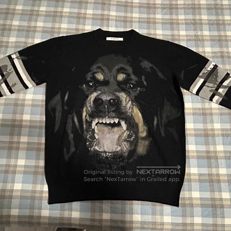 Givenchy Rottweiler Striped Knit Sweatshirt