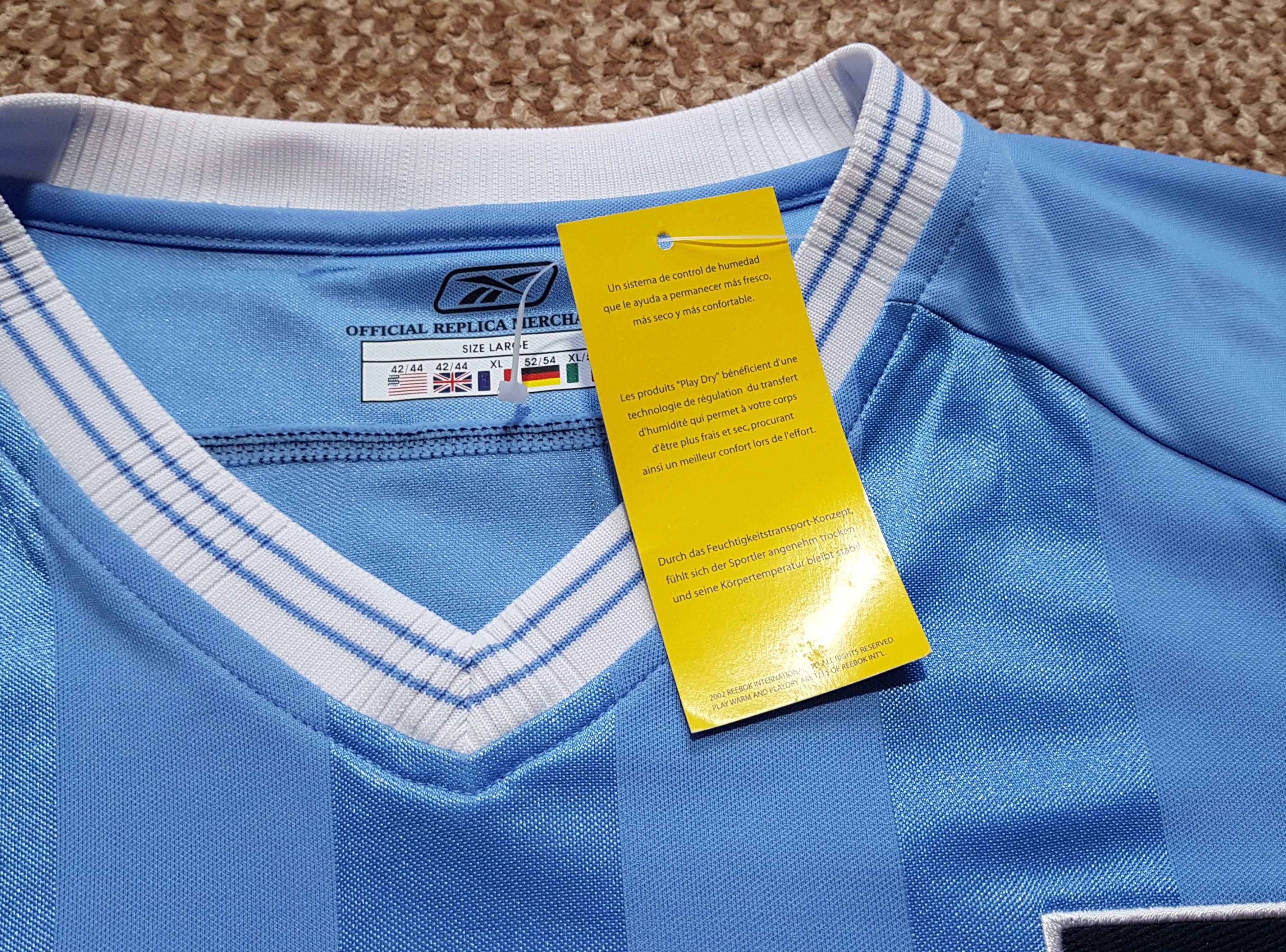 Reebok Reebok Manchester City 2003-04 Vintage Soccer Jersey sz XL Size US XL / EU 56 / 4 - 13 Thumbnail
