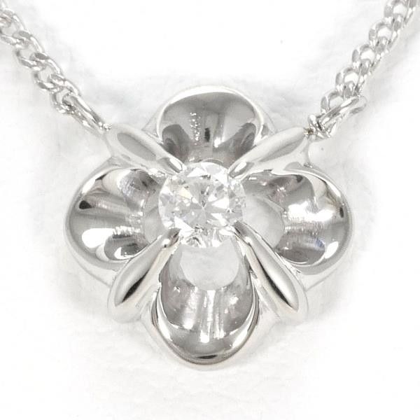 Other Other PT900 Platinum PT850 Necklace with Diamond 0.08ct, 41cm Metal Necklace in Great Condition Size ONE SIZE - 1 Thumbnail