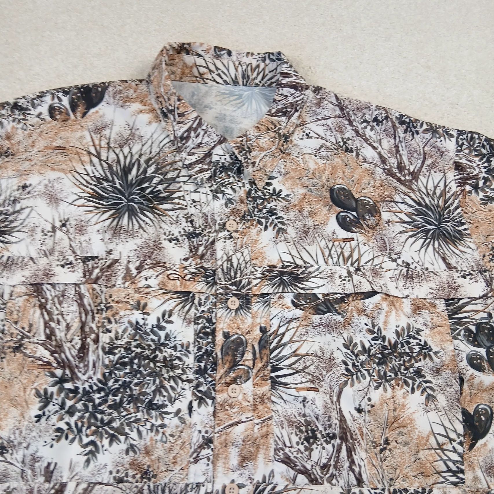 Vintage Game Guard Shirt Mens 4XL Beige Desert Camouflage Button Up Camo A1 Size US XXL / EU 58 / 5 - 2 Thumbnail